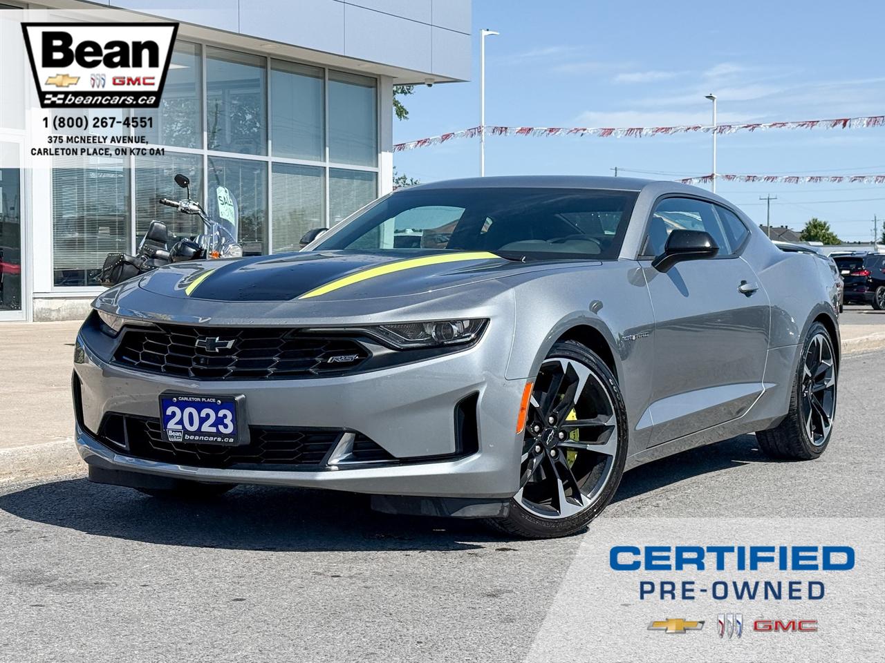 2023 Chevrolet Camaro 2LT ONE OWNER LOCAL TRADE COUPE, ORIGINALLY PURCHASED AT OUR DEALERSHIP, CLEAN CARFAX, 2.0L 4CYL TURBO AUTOIMATIC, SHOCK & STEEL SPECIAL EDITION, RS PACKAGE, BREMBO FRONT BRAKES, YELLOW PAINTED CALIPERS, Photo