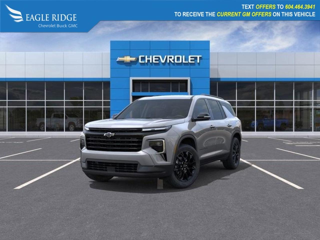 New 2025 Chevrolet Traverse LT Bluetooth, six-speaker sound system, blind-spot monitoring, enhanced front and rear automatic braking, adaptive cruise control, HD surround vision, enhanced lane-keeping assistance, forward collision for sale in Coquitlam, BC