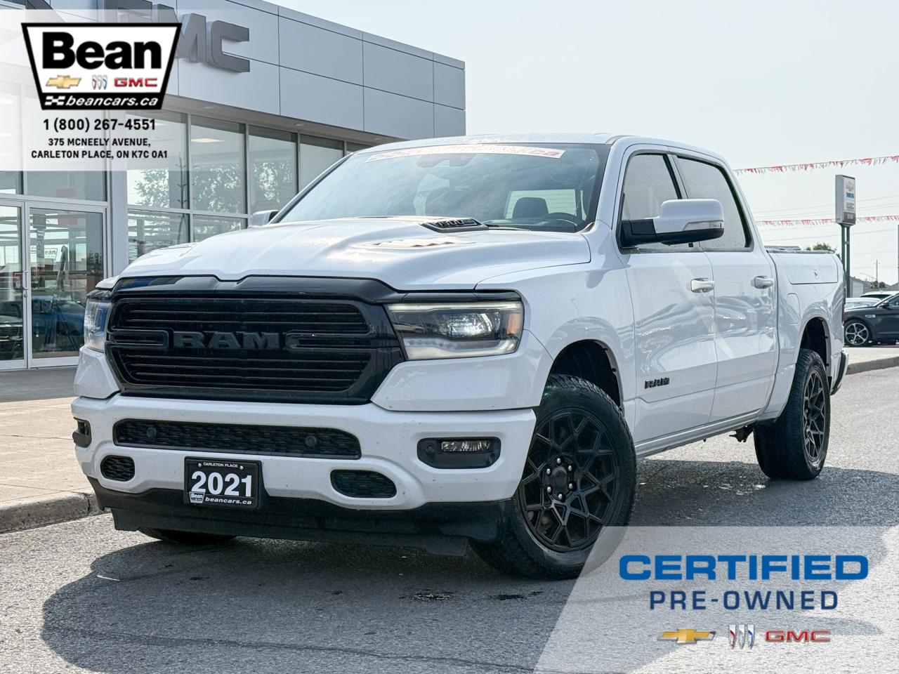 Used 2021 RAM 1500 Sport ONE OWNER, CLEAN CARFAX, 5.7L V8, CREW CAB SPORT, HEATED/VENTILATED FRONT LEATHER SEATS,HEATED LEATHER WRAPPED STEERING WHEEL, NAVIGATION, POWER MOONOORF, EXTERIOR BOXSIDE STORAGE, 20