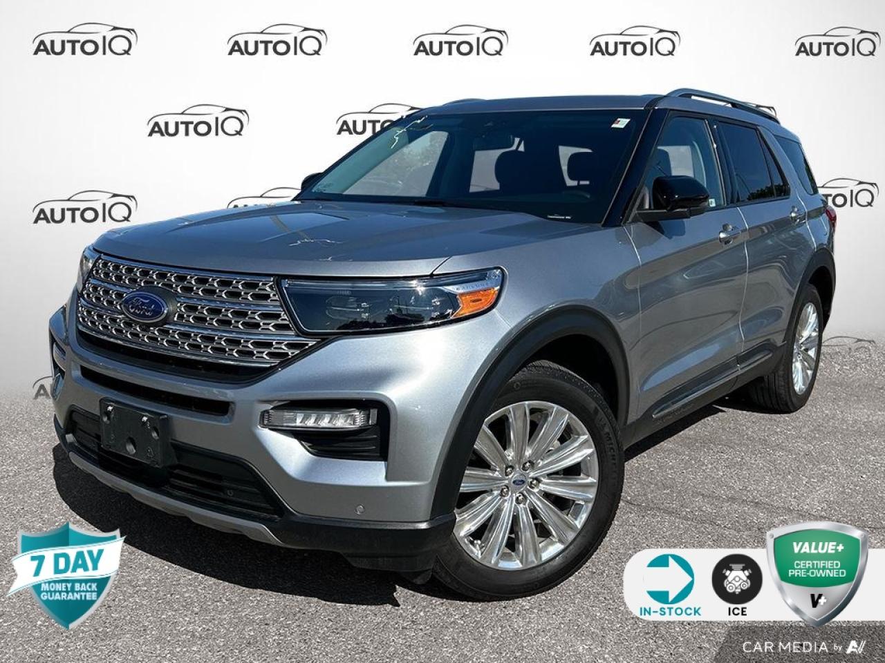 Recent Arrival!<br><br><br>4WD, Equipment Group 301A High Package, Twin Panel Moonroof, Wheels: 20 10-Spoke Aluminum.<br><br>Silver 2022 Ford Explorer Limited 4D Sport Utility 2.3L I4 EcoBoost 10-Speed Automatic 4WD<br><br><br>Reviews:<br>  * On power, technology, and drivetrain smoothness, the Explorer tends to impress owners. The high-torque engine options and 10-speed automatic work seamlessly together, and the wide array of high-tech features are approachable and easy to use. The high-performing ST model is a pleasing drive with plenty of power and agility, making it a satisfying option, according to sportier drivers. Source: autoTRADER.ca<p></p>

<h4>VALUE+ CERTIFIED PRE-OWNED VEHICLE</h4>

<p>36-point Provincial Safety Inspection<br />
172-point inspection combined mechanical, aesthetic, functional inspection including a vehicle report card<br />
Warranty: 30 Days or 1500 KMS on mechanical safety-related items and extended plans are available<br />
Complimentary CARFAX Vehicle History Report<br />
2X Provincial safety standard for tire tread depth<br />
2X Provincial safety standard for brake pad thickness<br />
7 Day Money Back Guarantee*<br />
Market Value Report provided<br />
Complimentary 3 months SIRIUS XM satellite radio subscription on equipped vehicles<br />
Complimentary wash and vacuum<br />
Vehicle scanned for open recall notifications from manufacturer</p>

<p>SPECIAL NOTE: This vehicle is reserved for AutoIQs retail customers only. Please, No dealer calls. Errors & omissions excepted.</p>

<p>*As-traded, specialty or high-performance vehicles are excluded from the 7-Day Money Back Guarantee Program (including, but not limited to Ford Shelby, Ford mustang GT, Ford Raptor, Chevrolet Corvette, Camaro 2SS, Camaro ZL1, V-Series Cadillac, Dodge/Jeep SRT, Hyundai N Line, all electric models)</p>