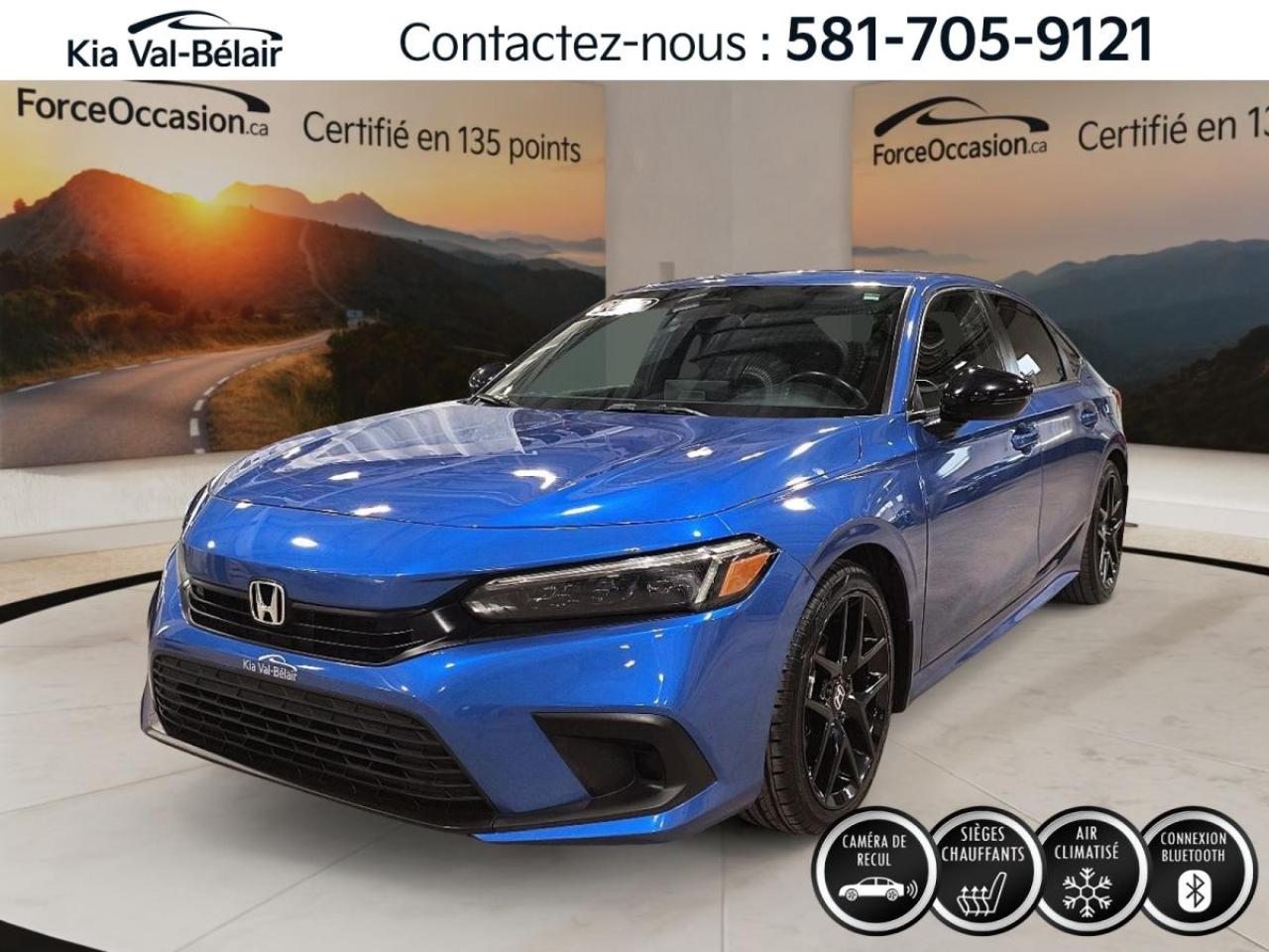 Used 2022 Honda Civic SPORT *CAMERA *CARPLAY *CRUISE *TOIT *BI-ZONE *GPS for sale in Québec, QC