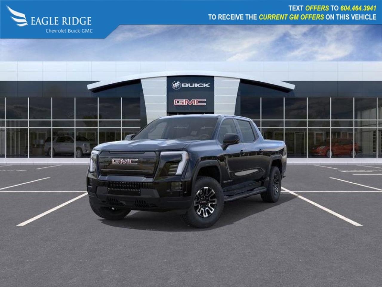 New 2026 GMC Sierra EV Elevation off-road, and high-performance needs, along with smooth one-pedal driving and regenerative braking. The standard-range battery supports fast home charging and includes built-in power outlets, includin for sale in Coquitlam, BC