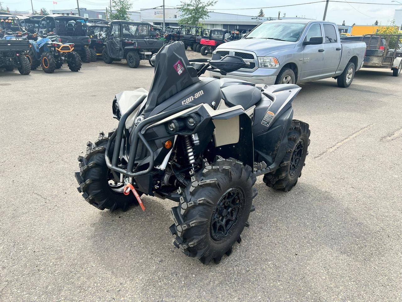 <p data-start=137 data-end=499>The 2022 Can-Am Renegade X MR 1000R is built for aggressive mud riders who demand unmatched power, traction, and durability in the toughest conditions. With a 91-horsepower Rotax&reg; V-Twin 1000R engine, it&rsquo;s the most powerful ATV in its class &mdash; delivering raw torque and instant throttle response to dominate deep ruts, wetlands, and unpredictable terrain.</p><p data-start=137 data-end=499>&nbsp;</p><p data-start=501 data-end=584>Purpose-built for mud and performance, the Renegade X MR 1000R comes equipped with:</p><ul data-start=586 data-end=1170><li data-start=586 data-end=667><p data-start=588 data-end=667>Snorkeled air intake and CVT system for improved mud and water capability</p></li><li data-start=668 data-end=745><p data-start=670 data-end=745>30 ITP Cryptid mud tires on 14 aluminum wheels for maximum grip</p></li><li data-start=746 data-end=844><p data-start=748 data-end=844>Smart-Lok&trade; front differential with Mud Mode for consistent traction in slippery conditions</p></li><li data-start=845 data-end=916><p data-start=847 data-end=916>FOX 1.5 Podium QS3 shocks for adjustable suspension performance</p></li><li data-start=917 data-end=1001><p data-start=919 data-end=1001>13.5 inches of ground clearance and arched A-arms for obstacle clearance</p></li><li data-start=1002 data-end=1085><p data-start=1004 data-end=1085>Tri-Mode Dynamic Power Steering (DPS) for precise handling in rough terrain</p></li><li data-start=1086 data-end=1170><p data-start=1088 data-end=1170>3,500-lb factory winch and reinforced front bumper for recovery and protection</p></li></ul><p data-start=1172 data-end=1358>&nbsp;</p><p data-start=1172 data-end=1358>Aggressive X MR styling, signature LED lighting, and a race-inspired seat make the 2022 Renegade 1000R X MR both a high-performance machine and a bold statement on any trail or mud hole.</p><p data-start=151 data-end=474>&nbsp;</p><p data-start=1360 data-end=1444>Contact us today to learn more about financing options and Canada-wide delivery.</p>
