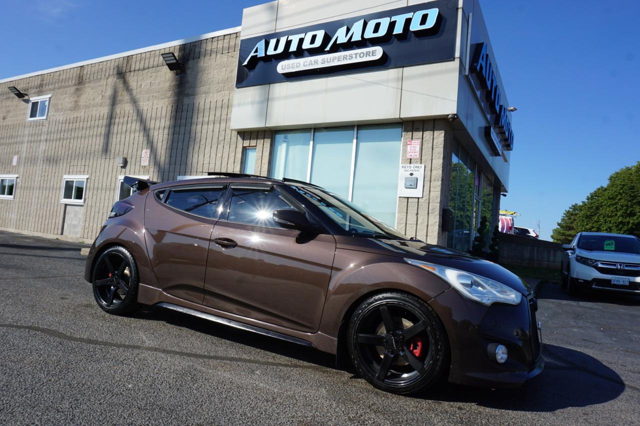 Used 2016 Hyundai Veloster TURBO 6Speed CERTIFIED *HYUNDAI MAINTAIN* CAMERA NAV BLUETOOTH LEATHER HEATED SEATS PANO ROOF CRUISE ALLOYS for sale in Burlington, ON