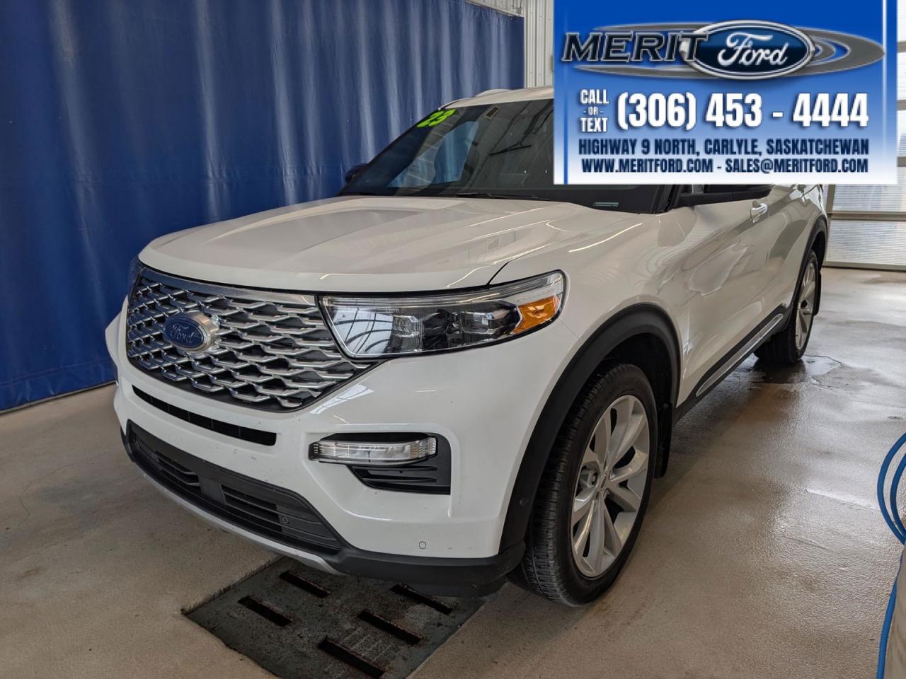 <p>Looking for a luxurious and capable SUV? Feast your eyes on this stunning 2023 Ford Explorer Platinum, available now at Merit Ford Sales Ltd.! This beauty boasts a sleek Star White Metallic Tri-Coat exterior and a sophisticated Ebony interior, making a statement wherever you go. With only 17,165 KM on the odometer, this Explorer is practically brand new and ready for your next adventure. This Explorer Platinum is loaded with premium features designed to elevate your driving experience.</p>
<p>This Explorer Platinum is more than just a pretty face; its packed with technology and performance. The 4-wheel drive system ensures confident handling in any weather, while the automatic transmission provides a smooth and effortless ride. Youll enjoy the convenience of modern features and the peace of mind that comes with advanced safety systems. This Explorer is ready to take on anything you throw at it.</p>
<p>Here are five features that will make you fall in love with this Explorer:</p>
<ul>
<li><strong>Heated and Cooled Seats:</strong> Experience ultimate comfort year-round with heated and cooled front seats.</li>
<li><strong>Panoramic Sunroof:</strong> Enjoy breathtaking views and fresh air with the expansive fixed glass sunroof.</li>
<li><strong>Advanced Safety Features:</strong> Drive with confidence thanks to Ford Co-Pilot360, including Blind Spot Information System (BLIS), Collision Mitigation, and more.</li>
<li><strong>Integrated Navigation:</strong> Get where you need to go with ease using the integrated navigation system with voice activation.</li>
<li><strong>Premium Sound System:</strong> Enjoy your favourite music with the premium sound system.</li>
</ul>
<p><strong><em>Powered by AutoIntelligence™</em></strong>
Vehicle information has been generated using artificial intelligence and is provided for informational purposes only. While efforts are made to ensure accuracy, please confirm all details directly with the dealer.</p>

