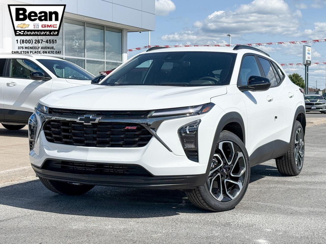 <h2><span style=color:#2ecc71><span style=font-size:18px><strong>Check out this 2025 Chevrolet Trax RS!</strong></span></span></h2>

<p><span style=font-size:16px>Powered by a 1.2L 3cylengine with up to 137hp & up to 162lbs-ft of torque.</span></p>

<p><span style=font-size:16px><strong>Comfort & Convenience:</strong>includes remote entry/start, heated front seats, heated steering wheel, adaptive cruise control, HD rear vision camera& 19 black-painted machined aluminum wheels.</span></p>

<p><span style=font-size:16px><strong>Infotainment Tech & Audio:</strong>11 diagonal colour touchscreen, 6-speaker system, bluetooth audio streaming for 2 active devices, voice command pass-through to phone, wireless apple carplay & android auto capable.</span></p>

<p><span style=font-size:16px><strong>This vehiclecomes equipped with the following package</strong></span></p>

<p><span style=font-size:16px><strong>Interior Protection Package:</strong>all-weather floor liners, cargo liner, replaces standard floor mats.</span></p>

<h2><span style=color:#2ecc71><span style=font-size:18px><strong>Book this vehiclefor a test drive today!</strong></span></span></h2>

<h2><span style=color:#2ecc71><span style=font-size:18px><strong>613-257-2432</strong></span></span></h2>