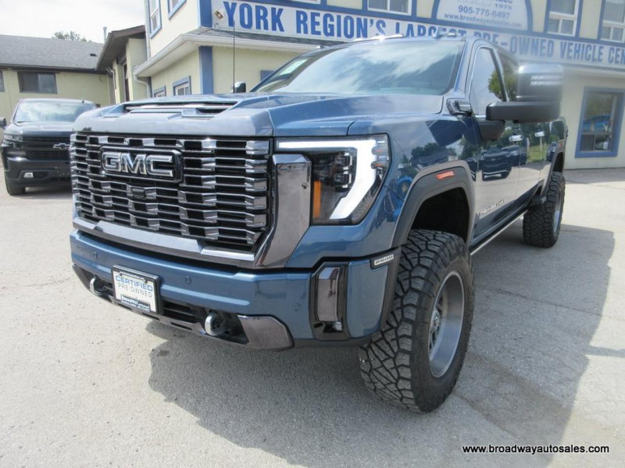 Used 2024 GMC Sierra 2500 3/4 TON DENALI-ULTIMATE-PACKAGE 5 PASSENGER 6.6L - DURAMAX.. 4X4.. CREW-CAB.. 6.6-BOX.. NAVIGATION.. POWER MIRRORS.. LEATHER.. HEATED/AC SEATS.. for sale in Bradford, ON