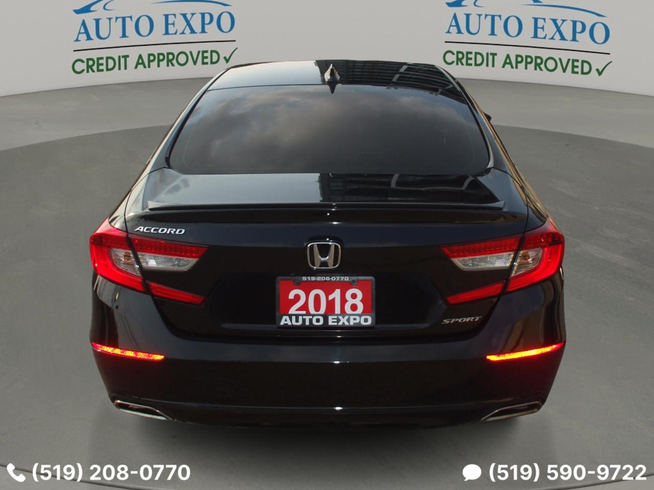 2018 Honda Accord Sport,Certified,Auto,A/C,Tinted,Black on Black,Fog Photo3