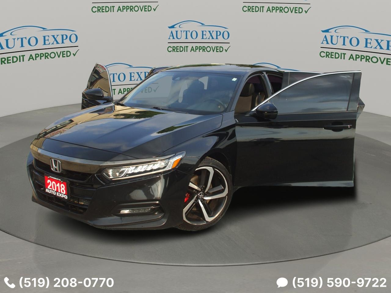 2018 Honda Accord Sport,Certified,Auto,A/C,Tinted,Black on Black,Fog Photo