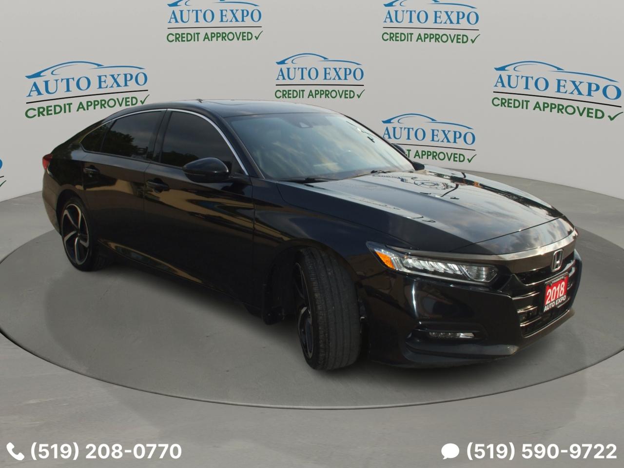 2018 Honda Accord Sport,Certified,Auto,A/C,Tinted,Black on Black,Fog Photo