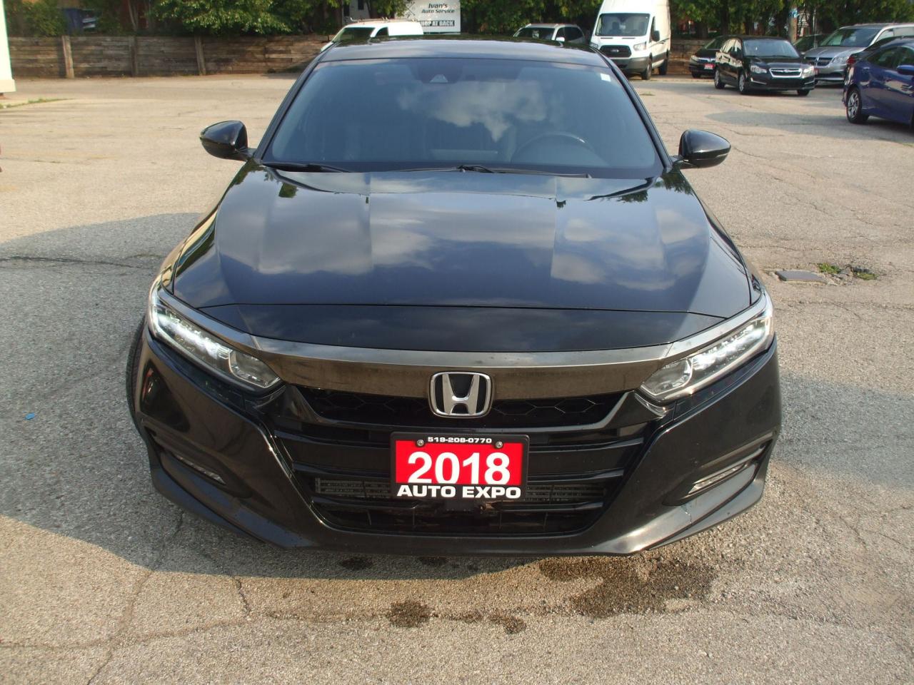2018 Honda Accord Sport,Certified,Auto,A/C,Tinted,Black on Black,Fog