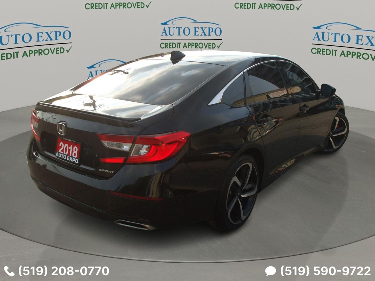 2018 Honda Accord Sport,Certified,Auto,A/C,Tinted,Black on Black,Fog