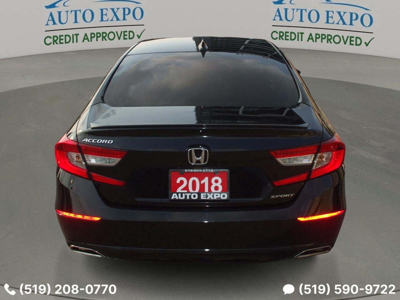 2018 Honda Accord Sport,Certified,Auto,A/C,Tinted,Black on Black,Fog