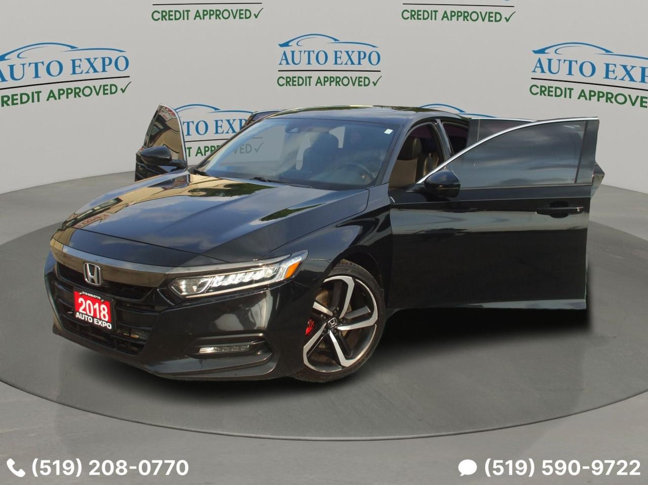 2018 Honda Accord Sport,Certified,Auto,A/C,Tinted,Black on Black,Fog