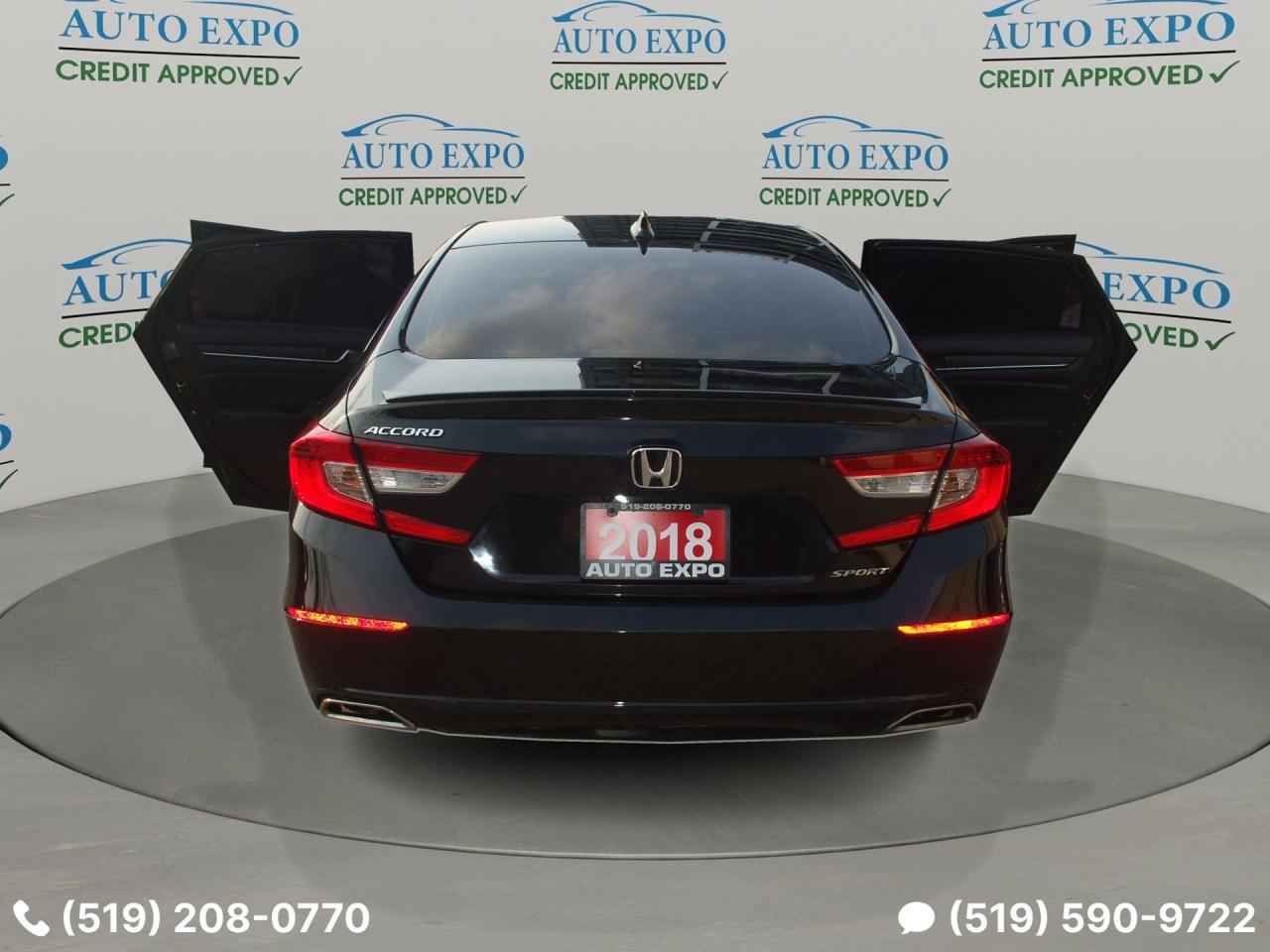2018 Honda Accord Sport,Certified,Auto,A/C,Tinted,Black on Black,Fog