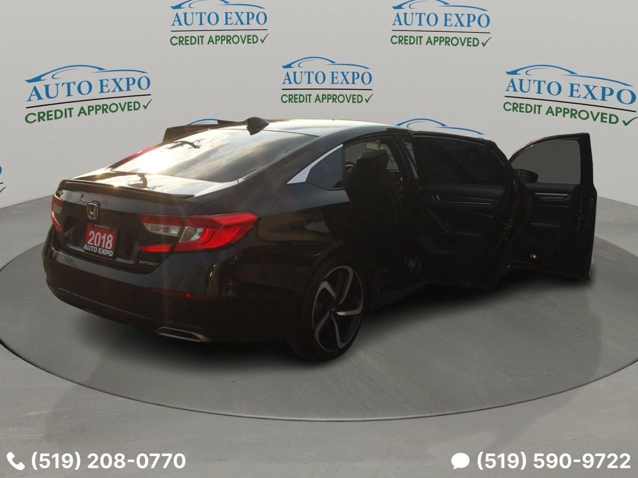 2018 Honda Accord Sport,Certified,Auto,A/C,Tinted,Black on Black,Fog
