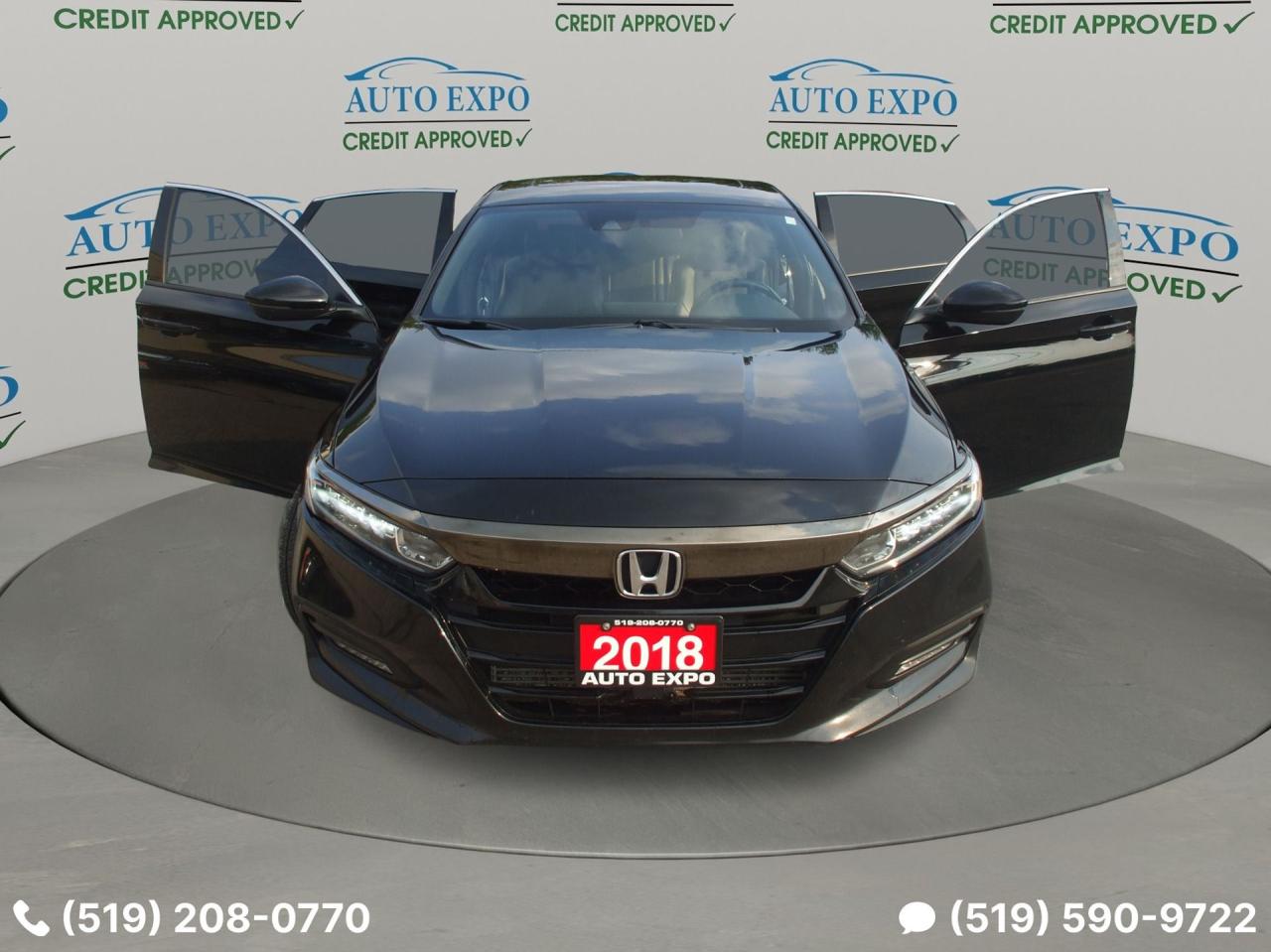 2018 Honda Accord Sport,Certified,Auto,A/C,Tinted,Black on Black,Fog