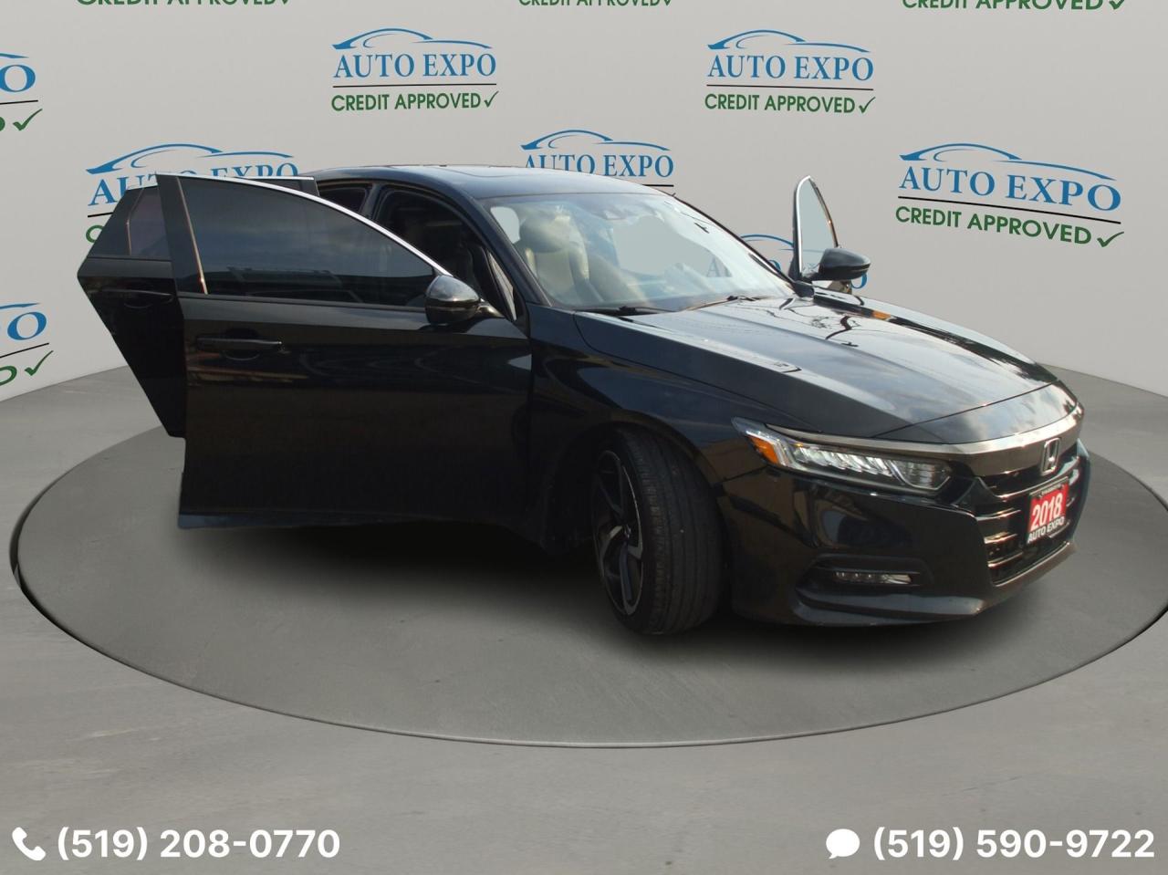 2018 Honda Accord Sport,Certified,Auto,A/C,Tinted,Black on Black,Fog