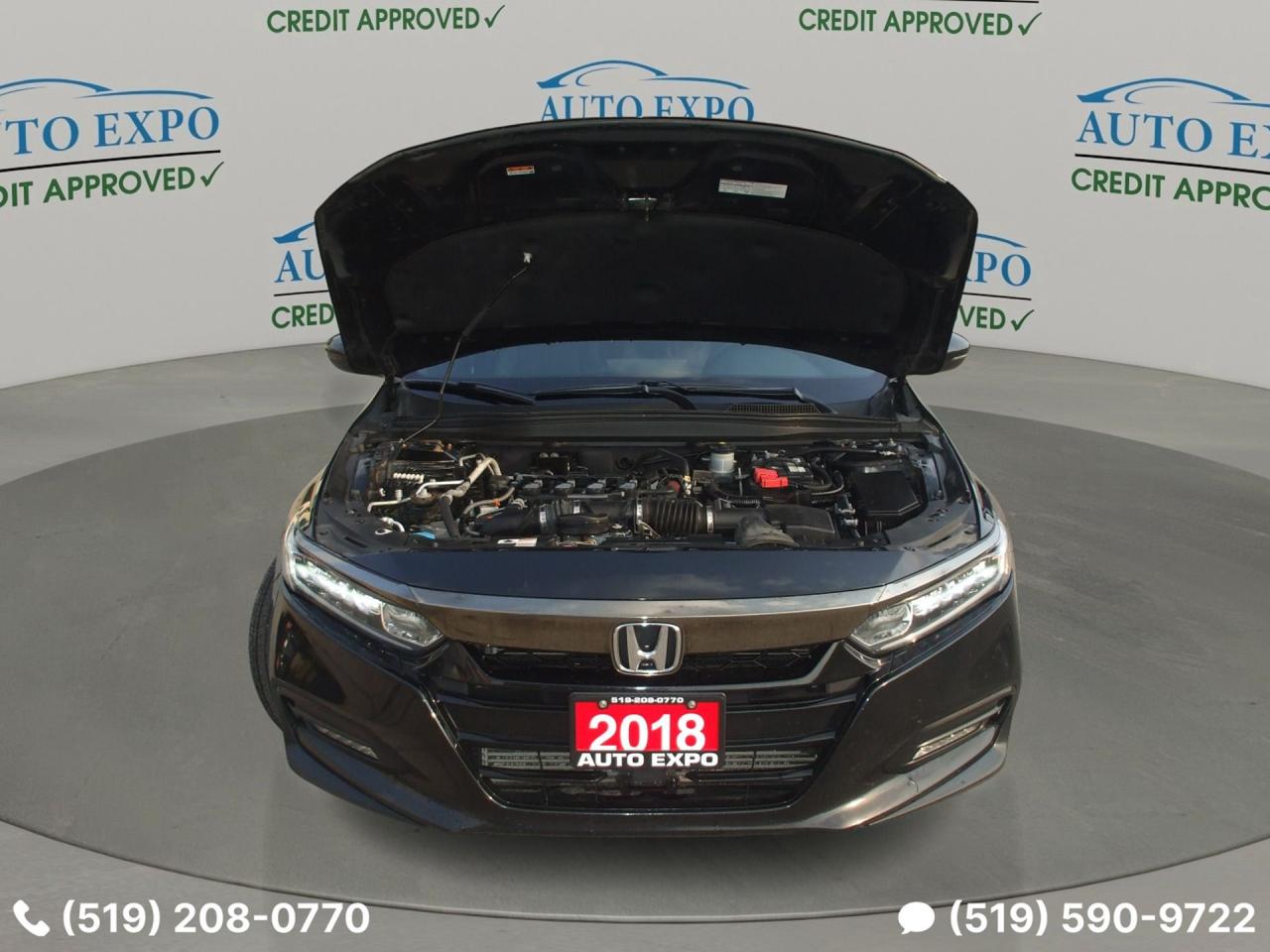 2018 Honda Accord Sport,Certified,Auto,A/C,Tinted,Black on Black,Fog