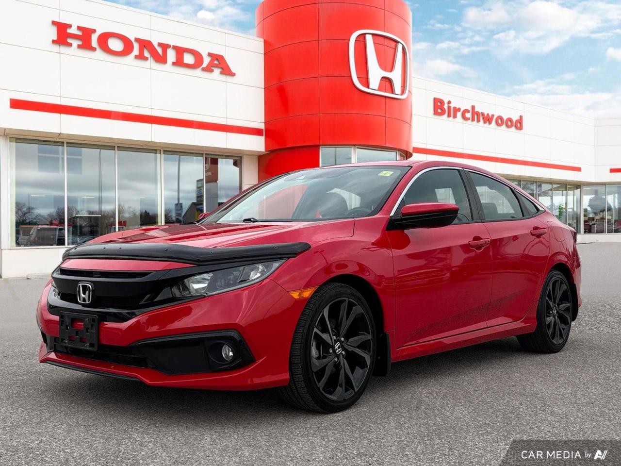 Used 2021 Honda Civic Sedan Sport Honda Red! | Sunroof | Heated Steering Wheel | Apple Carplay for sale in Winnipeg, MB