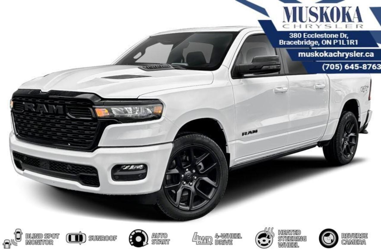 This RAM 1500 SPORT, with a 3.0L I-6 twin turbo engine engine, features a 8-speed automatic transmission, and generates 9.8 highway/14 city L/100km. Find this vehicle with only 26 kilometers!  RAM 1500 SPORT Options: This RAM 1500 SPORT offers a multitude of options. Technology options include: Disassociated Touchscreen Display, GPS Antenna Input, GPS Navigation, Voice Recorder, 2 LCD Monitors In The Front.  Safety options include Airbag Occupancy Sensor, Curtain 1st And 2nd Row Airbags, Driver Monitoring-Alert, Dual Stage Driver And Passenger Front Airbags, Dual Stage Driver And Passenger Seat-Mounted Side Airbags.  Visit Us: Find this RAM 1500 SPORT at Muskoka Chrysler today. We are conveniently located at 380 Ecclestone Dr Bracebridge ON P1L1R1. Muskoka Chrysler has been serving our local community for over 40 years. We take pride in giving back to the community while providing the best customer service. We appreciate each and opportunity we have to serve you, not as a customer but as a friend