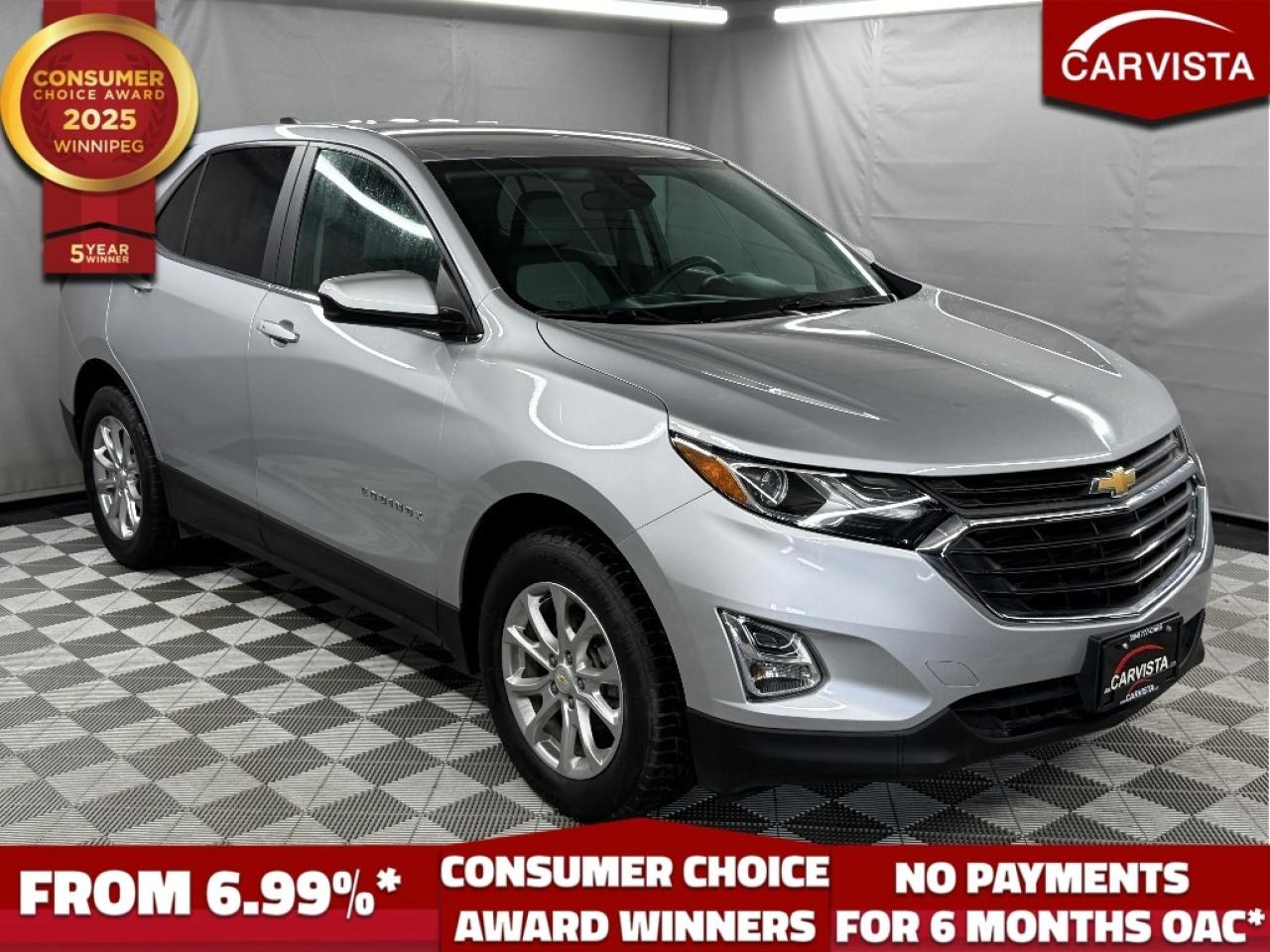 CONSECUTIVE COMSUMER CHOICE AWARD WINNERS FOR OUTSTANDING BUSINESS! LOW DEALER FINANCING RATES*, NO PAYMENTS FOR 6 MONTHS*!   

5 years running, consecutive receivers of the prestigious Consumer Choice Award in 2021, 2022, 2023, 2024 and 2025! Low rate dealer arranged financing available! 
At Carvista we offer a unique buying experience, with no deceiving finance gimmicks and trades are welcome but not required! Carvista is a family operated business that has been in business for over 25 years, and has earned a A+ BBB Accreditation and outstanding consumer accolades. Offering 175 quality pre-owned vehicles, all are certified and Carfax verified, most with remaining factory warranty and a modern facility located on Winnipegs Regent Ave strip. We welcome you to visit us at 1201 Regent Ave W, at Carvista, and drive away in a like new vehicle for less. In many cases we can offer no payments for 6 months! Dont let your trade or credit stop you, we accept any kind, any time. CARVISTA.CA, "Where the deals are".
 Prices and payments exclude GST OR PST Carvista Inc. 
Dealer Permit # 1211, Category: Used Vehicle 
Please verify all ad details with a Carvista sales person, vehicle may not be exactly as shown.