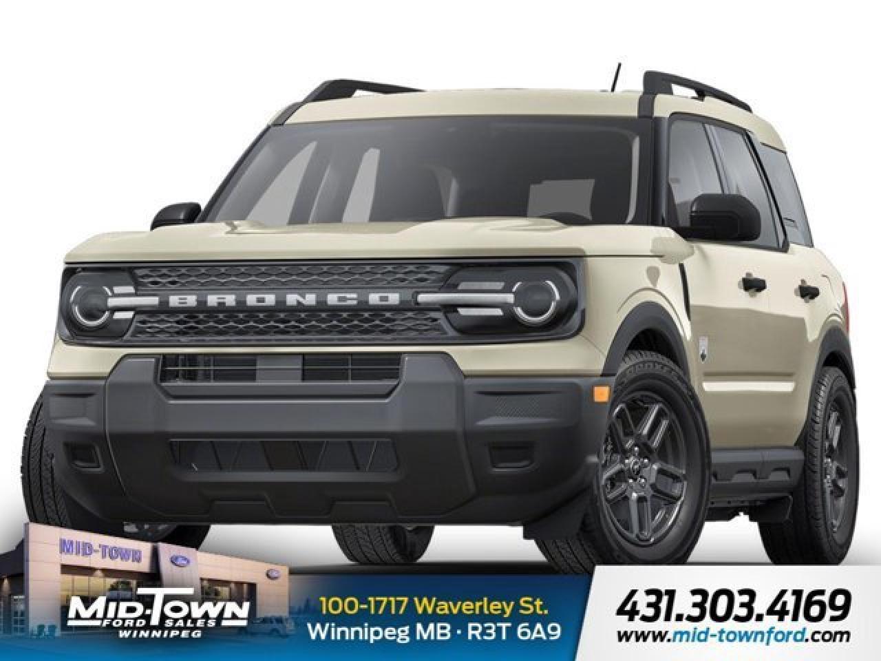*2025 Ford Bronco Sport Big Bend 4x4*<br /><br />*Engine:* 1.5L EcoBoost I-3 | *Transmission:* Automatic<br /><br />*Exterior:* Beige | *Interior:* Big Bend Trim<br /><br />===== Adventure-Ready Utility with Everyday Comfort =====<br /><br />The 2025 Ford Bronco Sport Big Bend is a compact SUV built for versatility, powered by a turbocharged 1.5L EcoBoost engine and standard 4WD. Its rugged enough for the trail, yet refined enough for the city. With Intelligent Access for convenience and the MOLLE Strap System to keep your gear in check, its ideal for those who live for the weekend.<br /><br />==== Key Features: ====<br /><br /> * 1.5L EcoBoost I-3 -- efficient turbocharged power for everyday use and light off-roading<br /> * 4WD -- confidence and control in all conditions<br /> * Big Bend Trim -- blend of practicality and rugged styling<br /> * Intelligent Access -- keyless entry and seamless cabin access<br /> * MOLLE Strap System -- versatile interior storage solution for gear and supplies<br /><br />Whether youre navigating a trailhead or tackling a daily commute, the Bronco Sport Big Bend delivers the right mix of utility, style, and capability.