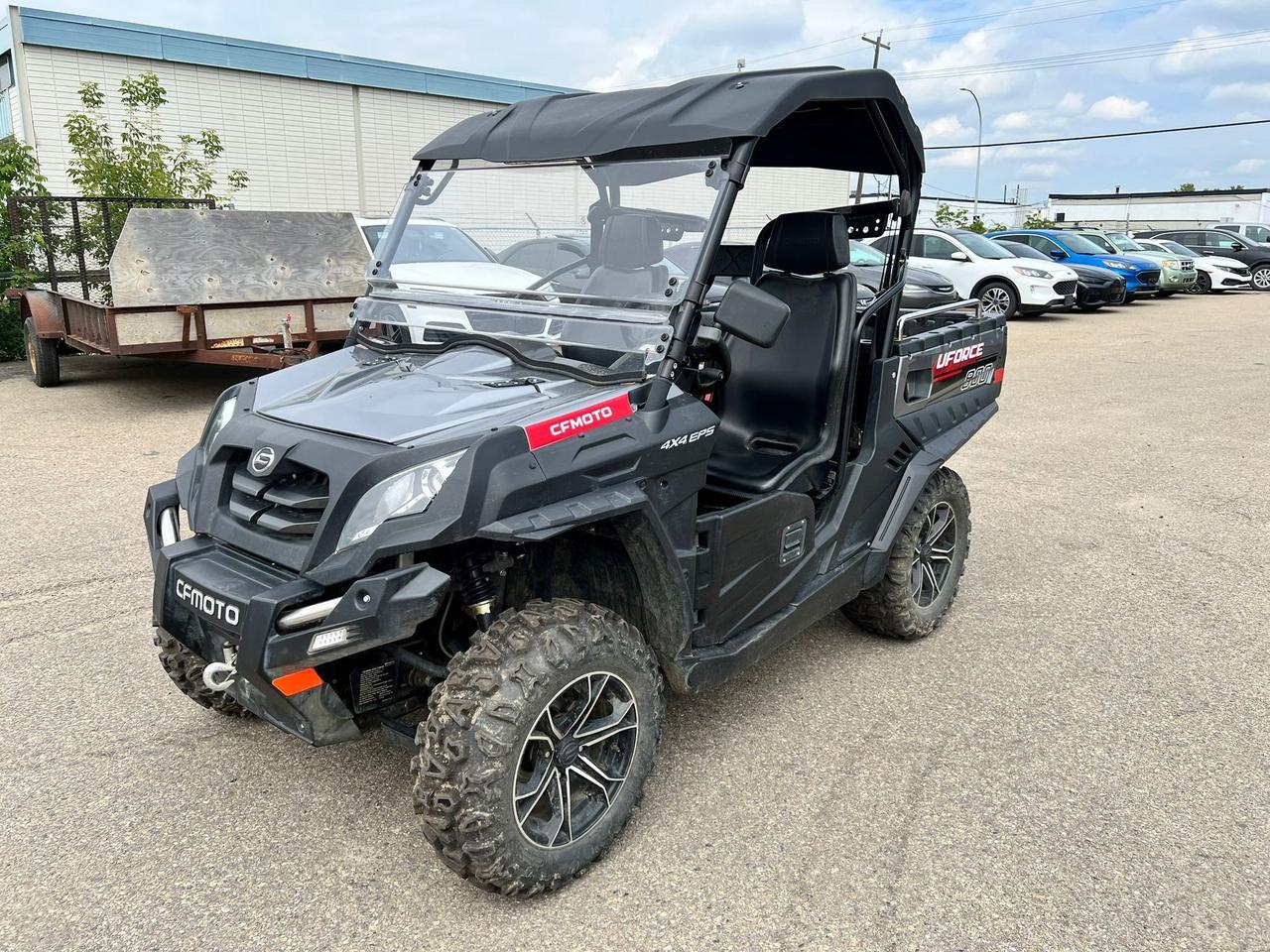 <p data-start=72 data-end=344>The 2021 CFMOTO UForce 800 is a versatile and rugged side-by-side designed to handle tough jobs and weekend adventures alike. With a 62 HP 800cc V-Twin engine, it offers reliable power and strong torque to tackle hauling, towing, and off-road challenges with ease.</p><p data-start=72 data-end=344>&nbsp;</p><p data-start=346 data-end=367>Key features include:</p><ul data-start=369 data-end=864><li data-start=369 data-end=444><p data-start=371 data-end=444>Selectable 2WD/4WD with a front differential lock for added control</p></li><li data-start=445 data-end=528><p data-start=447 data-end=528>Electronic Power Steering (EPS) for responsive handling and reduced fatigue</p></li><li data-start=529 data-end=590><p data-start=531 data-end=590>Gas-assisted dumping cargo box with a 600 lb capacity</p></li><li data-start=591 data-end=662><p data-start=593 data-end=662>Factory-installed 3,500-lb winch for utility and recovery tasks</p></li><li data-start=663 data-end=732><p data-start=665 data-end=732>Double A-arm suspension for a smooth ride over uneven terrain</p></li><li data-start=733 data-end=797><p data-start=735 data-end=797>26&rdquo; tires on 14&rdquo; aluminum wheels for dependable traction</p></li><li data-start=798 data-end=864><p data-start=800 data-end=864>Full roof, digital dash, and halogen/LED lighting standard</p></li></ul><p data-start=866 data-end=1033>&nbsp;</p><p data-start=866 data-end=1033>With comfortable seating, a roomy cab, and practical features built in, the UForce 800 is a capable partner whether youre working the land or exploring the backwoods.</p><p data-start=159 data-end=501>&nbsp;</p><p data-start=1035 data-end=1120>Contact us today to learn more about financing options and Canada-wide delivery.</p>