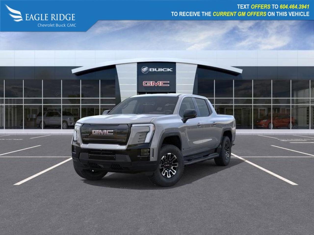 New 2026 GMC Sierra EV Elevation off-road, and high-performance needs, along with smooth one-pedal driving and regenerative braking. The standard-range battery supports fast home charging and includes built-in power outlets, includin for sale in Coquitlam, BC