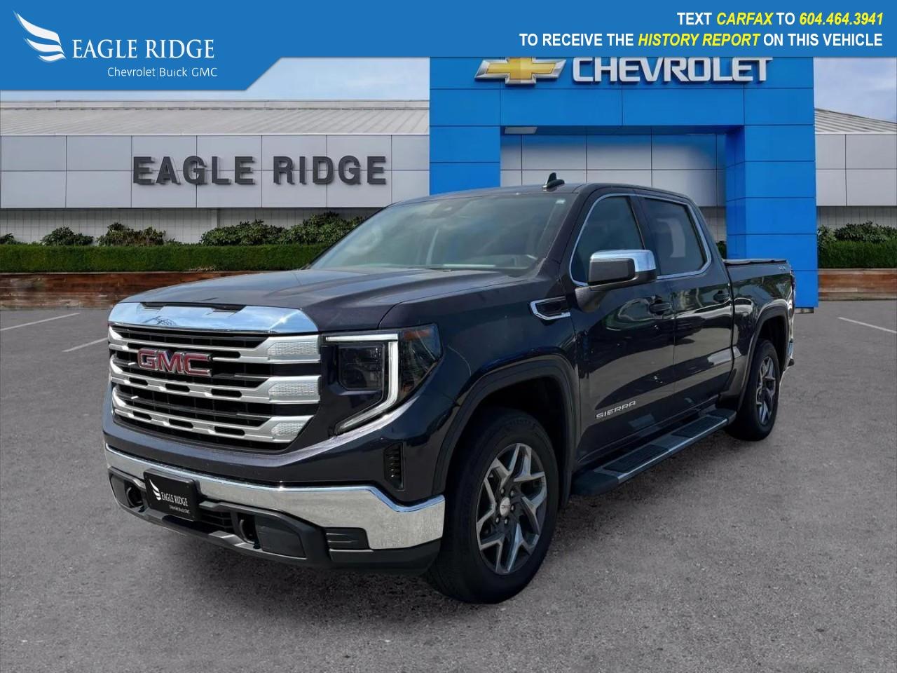 Used 2023 GMC Sierra 1500 SLE Dual-Zone Automatic Climate Control, Electric Rear-Window Defogger, Electrical Steering Column Lock, Following Distance Indicator, Front reading lights, Front Rubberized-Vinyl Floor Mats, Front wheel for sale in Coquitlam, BC