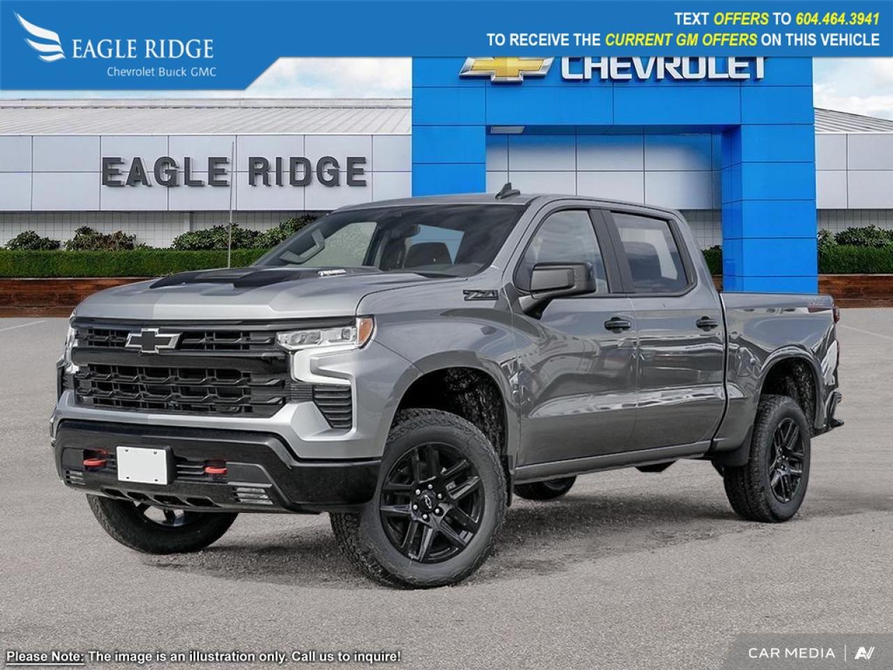 New 2025 Chevrolet Silverado 1500 LT Trail Boss 13.4-inch diagonal color touchscreen display with Google Built-in, Apple CarPlay and Android Auto, 12.3-inch diagonal reconfigurable Driver Information Centre, adaptive cruise control, heated seats, h for sale in Coquitlam, BC