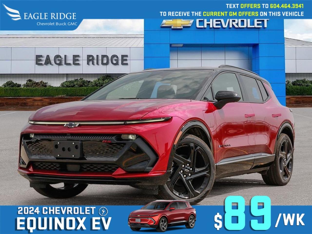 New 2025 Chevrolet Equinox EV RS 17.7-inch touchscreen, 11-inch driver display, Google Built-in, Wi-Fi compatibility, wireless Apple CarPlay, wireless Android Auto, voice recognition, Bluetooth, six-speaker audio for sale in Coquitlam, BC