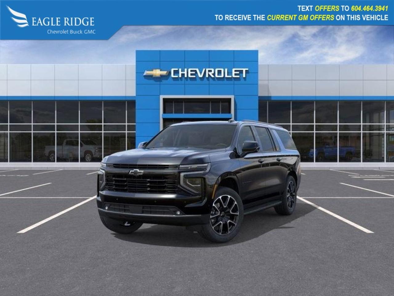New 2025 Chevrolet Suburban RST 12-inch digital instrument cluster, 17.7-inch touchscreen, Google Built-in, wireless Apple CarPlay and Android Auto, Bluetooth, wireless charging, Wi-Fi compatibility for sale in Coquitlam, BC