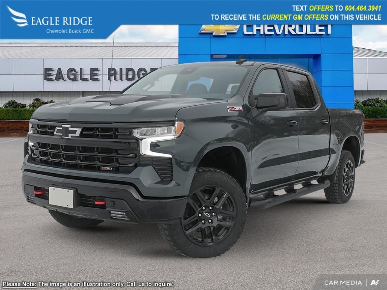 New 2025 Chevrolet Silverado 1500 LT Trail Boss 13.4-inch diagonal color touchscreen display with Google Built-in, Apple CarPlay and Android Auto, 12.3-inch diagonal reconfigurable Driver Information Centre, adaptive cruise control, heated seats, h for sale in Coquitlam, BC