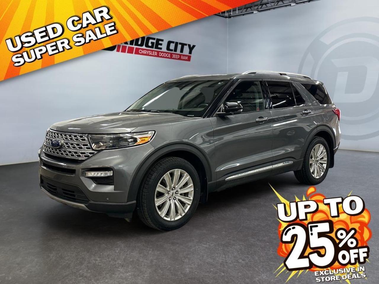 Used 2021 Ford Explorer Limited 2.3L Eco Boost - Sunroof - 2nd Row Bench Seating - 20 Wheels - Vented & Heated Seats - AWD for sale in Lethbridge, AB