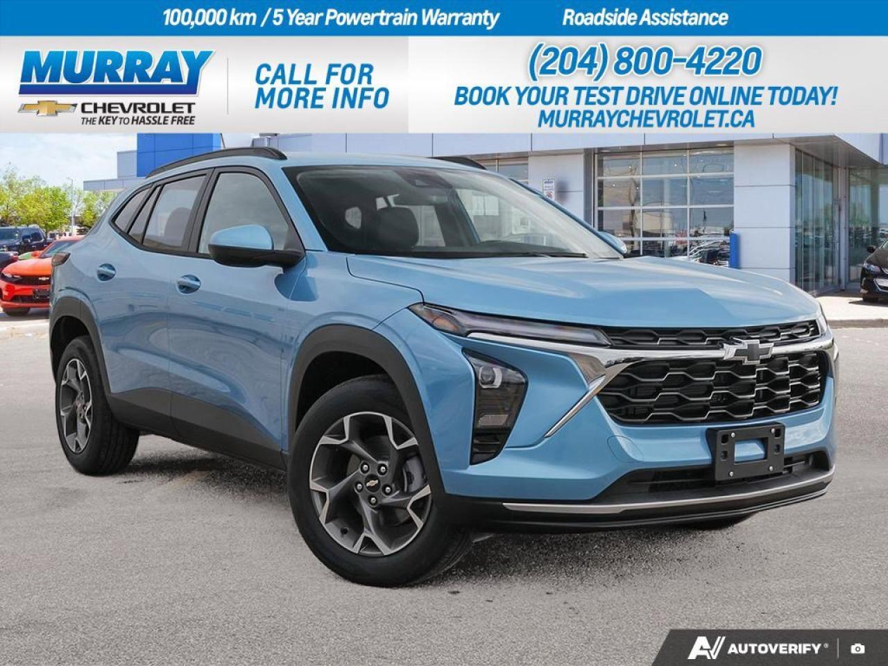 * ENGINE BLOCK HEATER * * MARINA BLUE METALLIC * * TRANSMISSION 6-SPEED AUTOMATIC (STD) *  Experience the perfect blend of sophistication and innovation with the 2025 Chevrolet Trax LT, now available in Winnipeg. This sport utility vehicle is designed to elevate your driving experience with its stunning Marina Blue Metallic finish, ensuring you turn heads wherever you go. The powerful ECOTEC 1.2L Turbo DOHC engine delivers an impressive 137 horsepower and 162 lb-ft of torque, providing a spirited and efficient drive. Paired with a smooth 6-speed automatic transmission, the Trax offers agility and responsiveness that make every journey enjoyable.  Inside, youll find a modern cabin adorned with Jet Black and Blue Accents Cloth/Evotex seat trim, exuding comfort and style. Stay connected with Smart Device Integration and enjoy the convenience of features like Remote Engine Start and Adaptive Cruise Control, designed to keep you safe and in control. The Trax is equipped with advanced safety options such as Front Collision Mitigation, Lane Keeping Assist, and Blind Spot Monitor, ensuring peace of mind on every adventure.  With premium touches like Heated Front Seats and a Heated Steering Wheel, this vehicle is prepared for any weather Winnipeg throws your way. The Trax not only looks great but also offers practicality with features like a Back-Up Camera, WiFi Hotspot, and a host of other amenities that prioritize your comfort and convenience. Explore the dynamic features of the 2025 Chevrolet Trax LT and discover why it stands out in the realm of sport utility vehicles.  Dealer Permit #1740