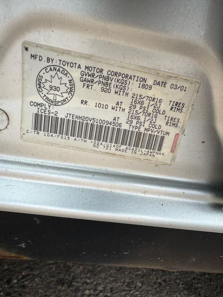 2001 Toyota RAV4 4X4, AUTO, 4 CYL, RUNS WELL, RELIABLE, AS IS - Photo #17