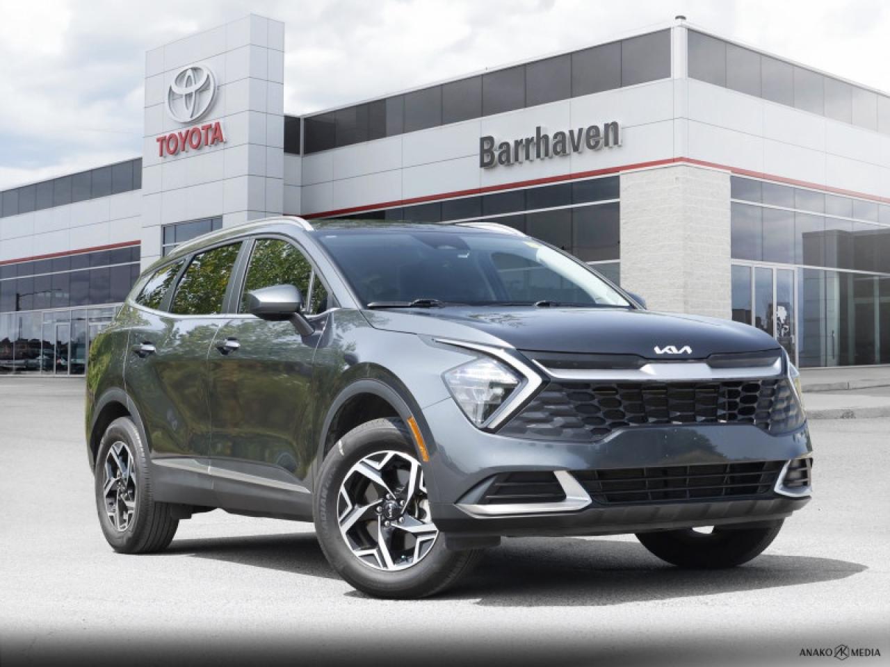 <b>Heated Seats,  Apple CarPlay,  Android Auto,  Aluminum Wheels,  LED Headlights!</b><br> <br>  Compare at $29096 - Our Live Market Price is just $27977! <br> <br>   The all-new 2023 Kia Sportage celebrates an all new design language in the Kia model range! This  2023 Kia Sportage is fresh on our lot in Ottawa. <br> <br>Designed with you and your family in mind, this Kia Sportage has been reimagined to keep everyone safe through innovation and thoughtful design. This all-new Sportage makes a dramatic entrance, leading off with a bold lighting system and striking body line. Its bolder bodywork is also dimensionally bigger than before, which translates to more cargo space and a roomier interior.This  SUV has 59,042 kms. Its  gray in colour  . It has an automatic transmission and is powered by a  187HP 2.5L 4 Cylinder Engine. <br> <br> Our Sportages trim level is LX AWD. This all-wheel drive Kia Sportage LX was designed to make your drive even better with heated front seats, LED headlights, stylish aluminum wheels, rear climate ventilation and 60/40 split-folding rear seats. It also comes with a large 8 inch touchscreen that features Apple CarPlay, Android Auto and wireless streaming audio, plus remote keyless entry and steering wheel-mounted audio controls. Additional safety features include rear park assist, lane keep assist, forward collision-avoidance assist, trailer stability assist, a rear view camera with guideline assist and downhill brake control. This vehicle has been upgraded with the following features: Heated Seats,  Apple Carplay,  Android Auto,  Aluminum Wheels,  Led Headlights,  Streaming Audio,  Remote Keyless Entry. <br> <br>To apply right now for financing use this link : <a href=https://www.myersbarrhaventoyota.ca/quick-approval/ target=_blank>https://www.myersbarrhaventoyota.ca/quick-approval/</a><br><br> <br/><br> Buy this vehicle now for the lowest bi-weekly payment of <b>$207.38</b> with $0 down for 84 months @ 8.99% APR O.A.C. ( Plus applicable taxes -  Plus applicable fees   ).  See dealer for details. <br> <br>At Myers Barrhaven Toyota we pride ourselves in offering highly desirable pre-owned vehicles. We truly hand pick all our vehicles to offer only the best vehicles to our customers. No two used cars are alike, this is why we have our trained Toyota technicians highly scrutinize all our trade ins and purchases to ensure we can put the Myers seal of approval. Every year we evaluate 1000s of vehicles and only 10-15% meet the Myers Barrhaven Toyota standards. At the end of the day we have mutual interest in selling only the best as we back all our pre-owned vehicles with the Myers *LIFETIME ENGINE TRANSMISSION warranty. Thats right *LIFETIME ENGINE TRANSMISSION warranty, were in this together! If we dont have what youre looking for not to worry, our experienced buyer can help you find the car of your dreams! Ever heard of getting top dollar for your trade but not really sure if you were? Here we leave nothing to chance, every trade-in we appraise goes up onto a live online auction and we get buyers coast to coast and in the USA trying to bid for your trade. This means we simultaneously expose your car to 1000s of buyers to get you top trade in value. <br>We service all makes and models in our new state of the art facility where you can enjoy the convenience of our onsite restaurant, service loaners, shuttle van, free Wi-Fi, Enterprise Rent-A-Car, on-site tire storage and complementary drink. Come see why many Toyota owners are making the switch to Myers Barrhaven Toyota. <br>*LIFETIME ENGINE TRANSMISSION WARRANTY NOT AVAILABLE ON VEHICLES WITH KMS EXCEEDING 140,000KM, VEHICLES 8 YEARS & OLDER, OR HIGHLINE BRAND VEHICLE(eg. BMW, INFINITI. CADILLAC, LEXUS...) o~o