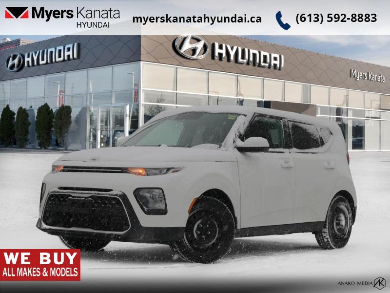 <b>Low Mileage, Heated Seats,  Android Auto,  Apple CarPlay,  Remote Keyless Entry,  Streaming Audio!</b><br> <br>   The same great style and iconic exterior with a fresh and tech filled interior will make this Kia Soul an easy contender for best in class. This 2021 Kia Soul is fresh on our lot in Kanata. <br> <br>A fresh redesign, true to its unique style, but with all the best of modern tech, this 2021 Kia Soul is exactly what the Soul needed. The Kia Soul has been one of the quirkiest and iconic urban crossovers since the genre started. With its unique, cube like shape and club like interior, all stuffed with the best tech features, and at a price people can afford, the Kia Soul is a long living favorite of the new generation of car buyers. This redesign is only gonna make it better.This low mileage  SUV has just 25,493 kms. Its nice in colour and is completely accident free based on the <a href=https://vhr.carfax.ca/?id=XBMRwff0rXcV6FJP+YJdmoNqEzhDebAv target=_blank>CARFAX Report</a>. It has an automatic transmission and is powered by a  147HP 2.0L 4 Cylinder Engine. <br> <br> Our Souls trim level is LX. This Kia Soul LX is generously equipped with Android Auto, Apple CarPlay on a 7 inch display screen, heated front seats, remote keyless entry, SiriusXM and AUX inputs, heated side mirrors, a rearview camera and much more! This vehicle has been upgraded with the following features: Heated Seats,  Android Auto,  Apple Carplay,  Remote Keyless Entry,  Streaming Audio,  Power Windows,  Power Doors. <br> <br>To apply right now for financing use this link: <a href=https://www.myerskanatahyundai.com/finance/ target=_blank>https://www.myerskanatahyundai.com/finance/</a><br><br> <br/><br> Buy this vehicle now for the lowest weekly payment of <b>$57.59</b> with $0 down for 96 months @ 8.99% APR O.A.C. ( Plus applicable taxes -  and licensing fees   ).  See dealer for details. <br> <br>Smart buyers buy at Myers where all cars come Myers Certified including a 1 year tire and road hazard warranty (some conditions apply, see dealer for full details.)<br> <br>This vehicle is located at Myers Kanata Hyundai 400-2500 Palladium Dr Kanata, Ontario.<br>*LIFETIME ENGINE TRANSMISSION WARRANTY NOT AVAILABLE ON VEHICLES WITH KMS EXCEEDING 140,000KM, VEHICLES 8 YEARS & OLDER, OR HIGHLINE BRAND VEHICLE(eg. BMW, INFINITI. CADILLAC, LEXUS...)<br> Come by and check out our fleet of 30+ used cars and trucks and 190+ new cars and trucks for sale in Kanata.  o~o