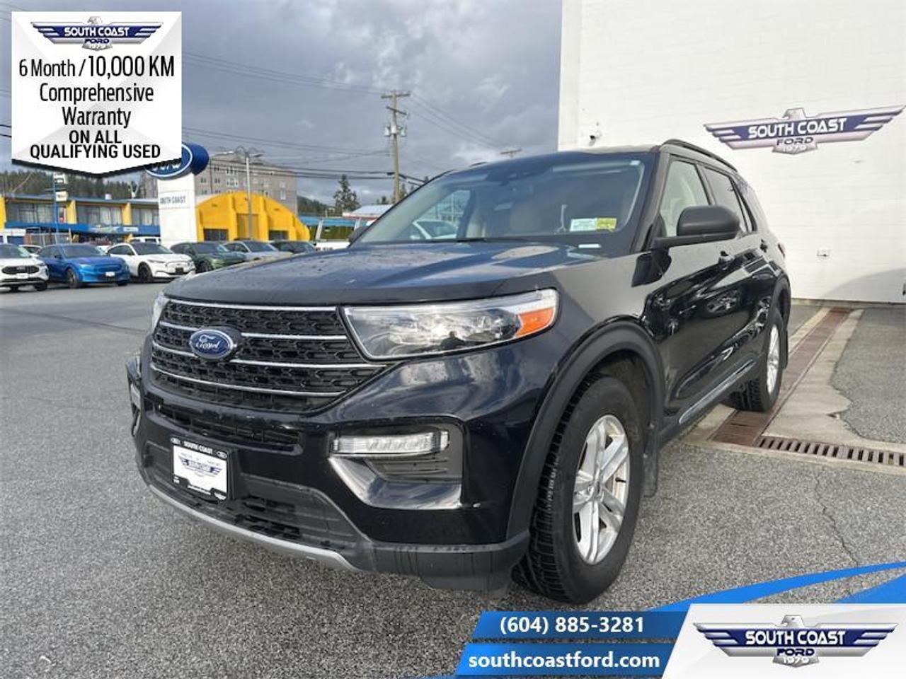 <b>Ford Co-Pilot360 Assist+, Trailer Tow Package, Cold Weather Package!</b><br> <br> <p style=color:Blue;><b>Upgrade your ride at South Coast Ford with peace of mind! Our used vehicles come with a minimum of 10,000 km and 6 months of Comprehensive Vehicle Warranty. Drive with confidence knowing your investment is protected.</b></p><br> <br> Compare at $30990 - Our Price is just $28304! <br> <br>This Explorer was built to do more than just get groceries, with all-new technologies, this SUV was built for adventure. This 2020 Ford Explorer is for sale today in Sechelt. <br> <br>This all-new Ford Explorer is the ultimate exploration vehicle with plenty of style and space for all of your passengers and cargo. It has the hauling capabilities of a midsize SUV combined with strong off-road capabilities. Whether your next family adventure is to the grocery store or over a high mountain pass, the Ford Explorer was built to get you there with ease. This SUV has 75,109 km. Its Agate Black in colour and is completely accident free based on the <a href=https://vhr.carfax.ca/?id=cWQ9LIN3I8iU/Ww7eq+T9f0oI4sABqf6 target=_blank>CARFAX Report</a>. It has a 10 Speed Automatic transmission and is powered by a 300HP 2.3L 4 Cylinder Engine. It may have some remaining factory warranty, please check with dealer for details. <br> <br> Our Explorers trim level is XLT. This Ford Explorer XLT is an excellent blend of features and value. It comes standard with a large color touchscreen featuring Apple CarPlay, Android Auto, SYNC 3, SiriusXM radio, and streaming audio. It also includes stylish aluminum wheels, LED lights with front fog lights, voice activated dual-zone climate control, power front seats, split folding rear seats, a rearview camera with front and rear parking sensors, Ford Co-Pilot360 featuring blind spot detection, cross traffic alert, lane keep assist and automatic emergency braking, a proximity key, smart device remote engine start, FordPass Connect 4G LTE WiFi plus so much more. This vehicle has been upgraded with the following features: Ford Co-Pilot360 Assist+, Trailer Tow Package, Cold Weather Package.<br> To view the original window sticker for this vehicle view this <a href=http://www.windowsticker.forddirect.com/windowsticker.pdf?vin=1FMSK8DH2LGB69607 target=_blank>http://www.windowsticker.forddirect.com/windowsticker.pdf?vin=1FMSK8DH2LGB69607</a>. <br/><br> <br>To apply right now for financing use this link: <a href=https://www.southcoastford.com/financing/ target=_blank>https://www.southcoastford.com/financing/</a><br><br> <br/><br> Buy this vehicle now for the lowest bi-weekly payment of <b>$233.26</b> with $0 down for 84 months @ 7.99% APR O.A.C. (All rates are OAC. Check with our team for rate specials on new and used vehicles. Banks will have financed minimum amounts for certain rates.     / Total Obligation of $38973  ).  See dealer for details. <br> <br>Call South Coast Ford Sales or come visit us in person. Were convenient to Sechelt, BC and located at 5606 Wharf Avenue. and look forward to helping you with your automotive needs.<br><br> Come by and check out our fleet of 20+ used cars and trucks and 100+ new cars and trucks for sale in Sechelt.  o~o