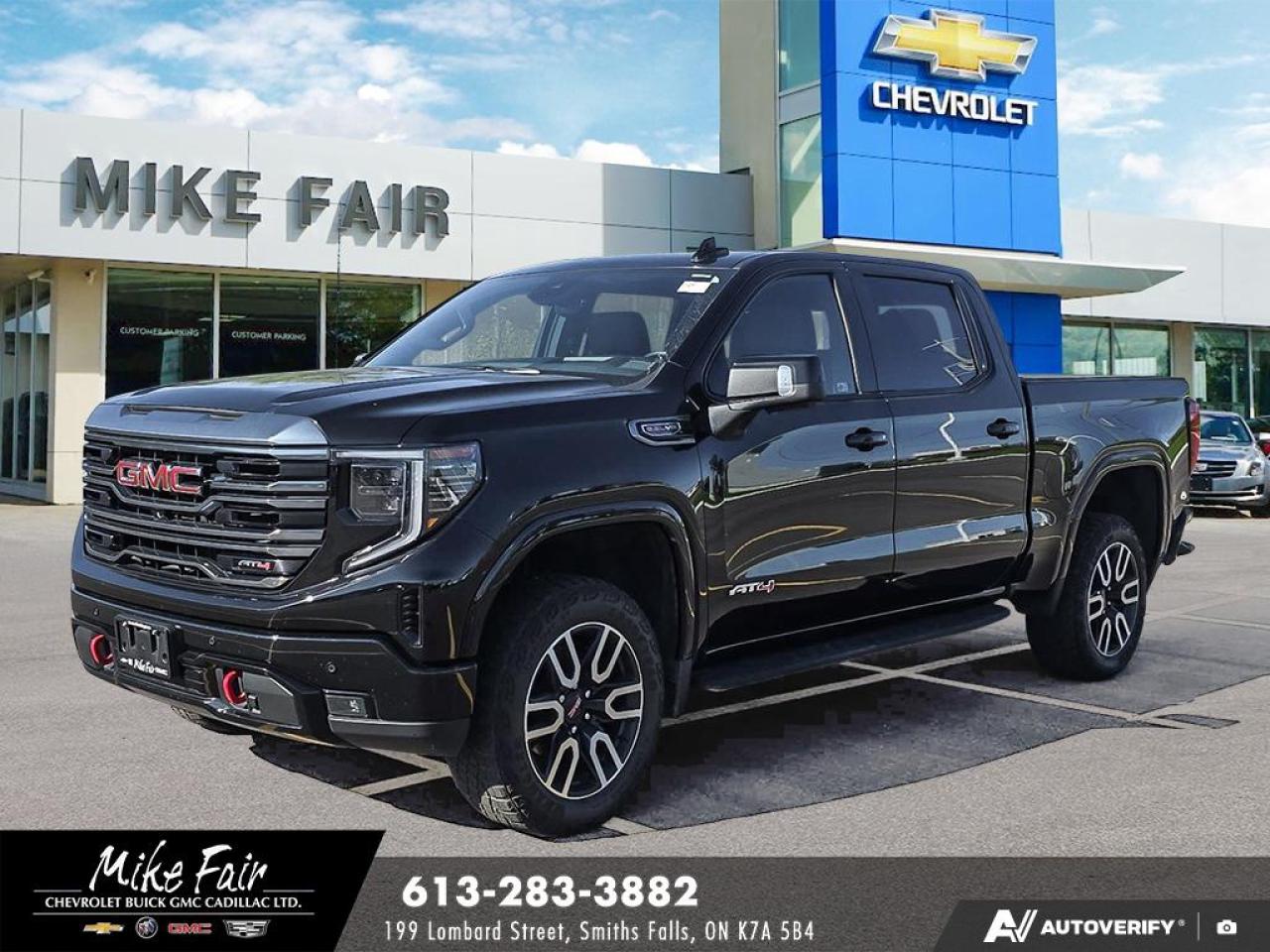 Used 2024 GMC Sierra 1500 AT4 power sunroof,keyless open/start,power sunroof,rear camera mirror,bedview camera,safety alert seat,h for sale in Smiths Falls, ON
