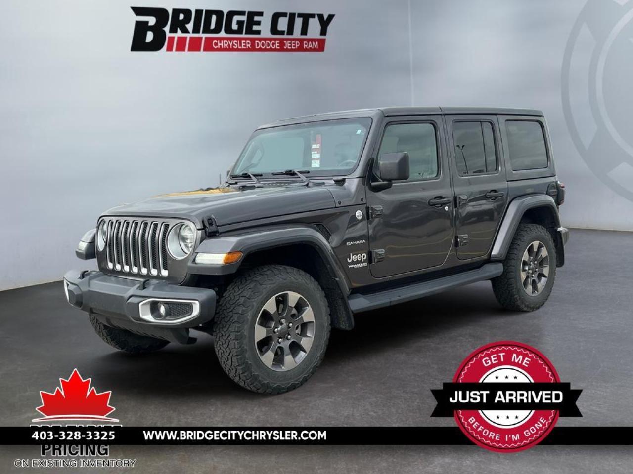Used 2020 Jeep Wrangler Unlimited Sahara Leather - Heated Seats & Steering Wheel - Trailer Tow Pkg - 18 Wheels - Navigation - Trail Rated 4x4 for sale in Lethbridge, AB