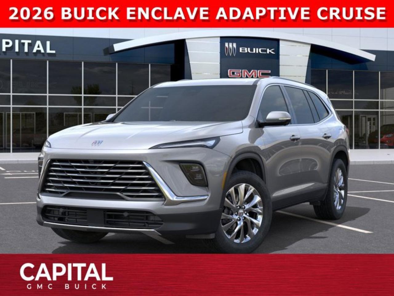 Check out this 2026 Buick Enclave! This 7 Seater SUV comes equipped with an Ultrawide 30 diagonal premium display and amazing options like Heated Leatherette seats, Heated Steering, Remote Start, 360 CAM, Adaptive Cruise Control, Blind Spot Monitoring, Power Liftgate, Bose Stereo, Wireless Apple CarPlay, and so much more!Ask for the Internet Department for more information or book your test drive today! Text 825-445-0521 for fast answers at your fingertips!AMVIC Licensed Dealer - Licence Number B1044900Disclaimer: All prices are plus taxes and include all cash credits and loyalties. See dealer for details. AMVIC Licensed Dealer # B1044900