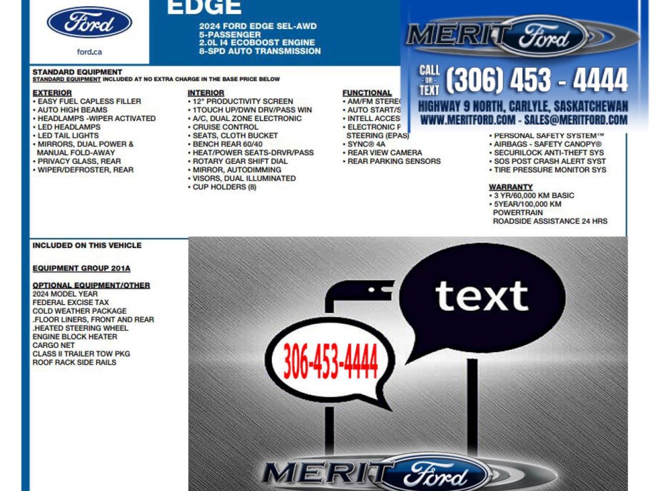 2024 Ford Edge SEL AWD | Cloth Heated Seats Photo5