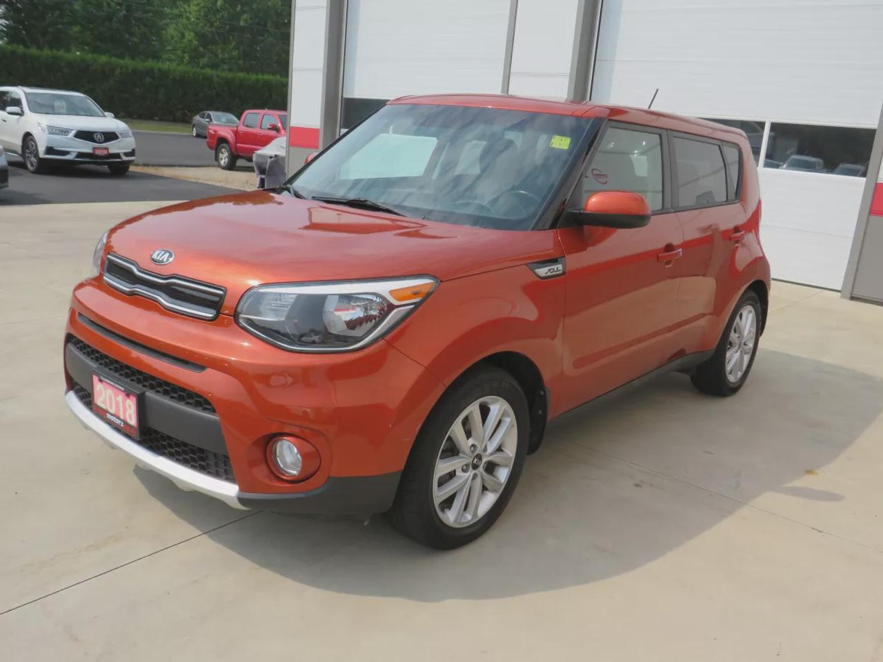 2018 Kia Soul Ex+  | Very Low Km | Clean Title/No Accidents | Safety Certified | Alloy Rims | Leather Wrapped Steering Wheel | Digital Touchscreen | Heated Seats & Steering Wheel | Reverse Camera | Traction Control | Bluetooth | Cruise Control Photo