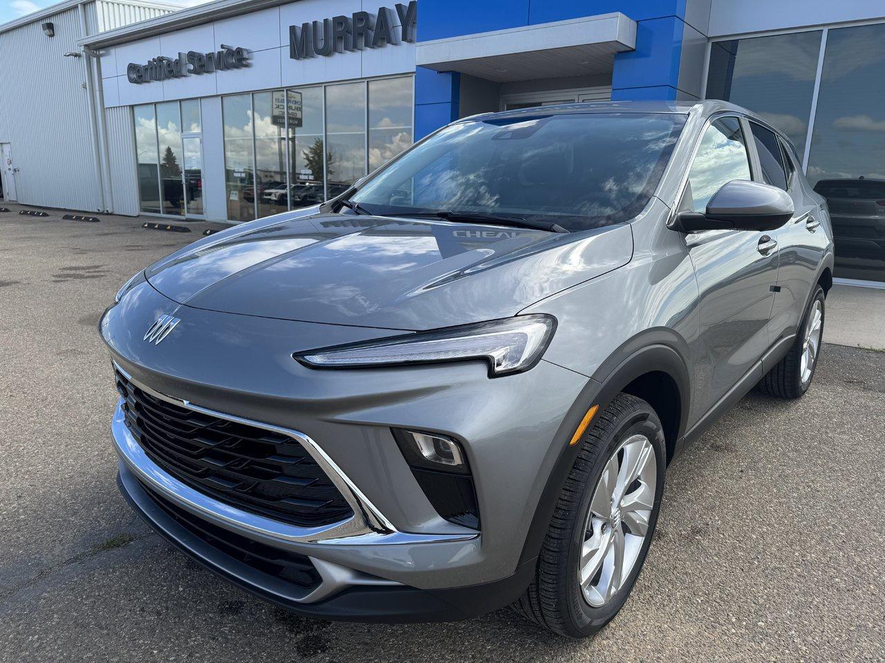 Stylish, smart, and adventurous, our 2026 Buick Encore GX Preferred AWD provides the confidence to elevate your next ride in Moonstone Gray Metallic! Powered by a TurboCharged 1.3 Litre EcoTec 3 Cylinder offering 155hp to a 9 Speed Automatic transmission for energetic driving maneuvers. This All Wheel Drive SUV also rules the city with responsive handling, and it scores approximately 8.4L/100km on the highway. Dramatic LED lighting sets the tone for Encore GX style with 18-inch alloy wheels, heated power mirrors, and an easy-to-manage liftgate. You are going to love our Preferred cabin that has a bold and sophisticated look backed by heated cloth-and-leatherette seats, a leather-wrapped heated steering wheel, single-zone climate control, cruise control, keyless access/ignition, and Buicks QuietTuning to help eliminate harsh road noise. An 8-inch driver display and an 11-inch touchscreen bring a modern vibe to the dashboard and support wireless Android Auto/Apple CarPlay, WiFi compatibility, Bluetooth, voice control, and a six-speaker audio system with SiriusXM compatibility. You can enjoy clever cargo solutions, too! Intelligent Buick safety systems include automatic emergency braking, lane-keeping assistance, forward collision warning, blind-spot monitoring, an HD rearview camera, a following-distance indicator, and more. Our Encore GX Preferred is a rewarding choice thats ready for adventures with you at the wheel! Save this Page and Call for Availability. We Know You Will Enjoy Your Test Drive Towards Ownership!