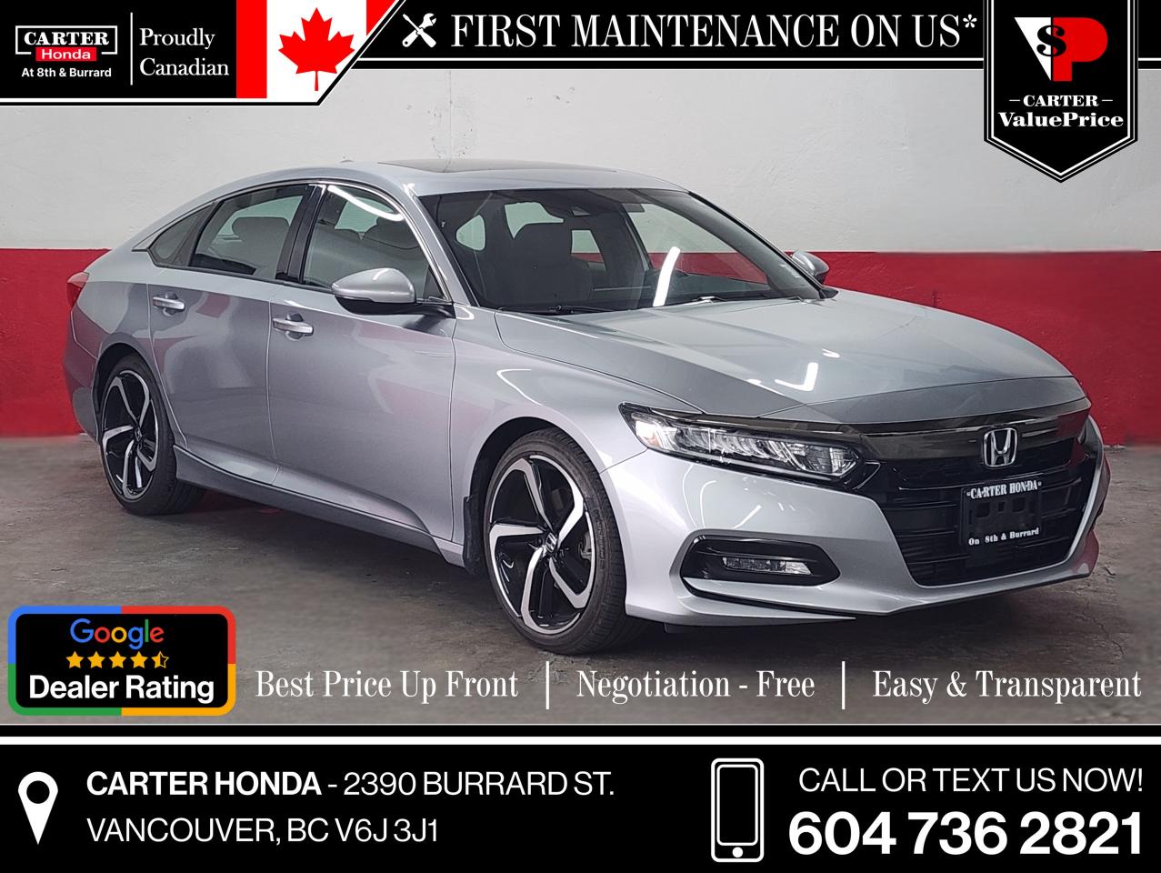 Used 2019 Honda Accord Sedan SPORT, SUNROOF, PADDLE SHIFT, APPLE/ANDROID for sale in Vancouver, BC