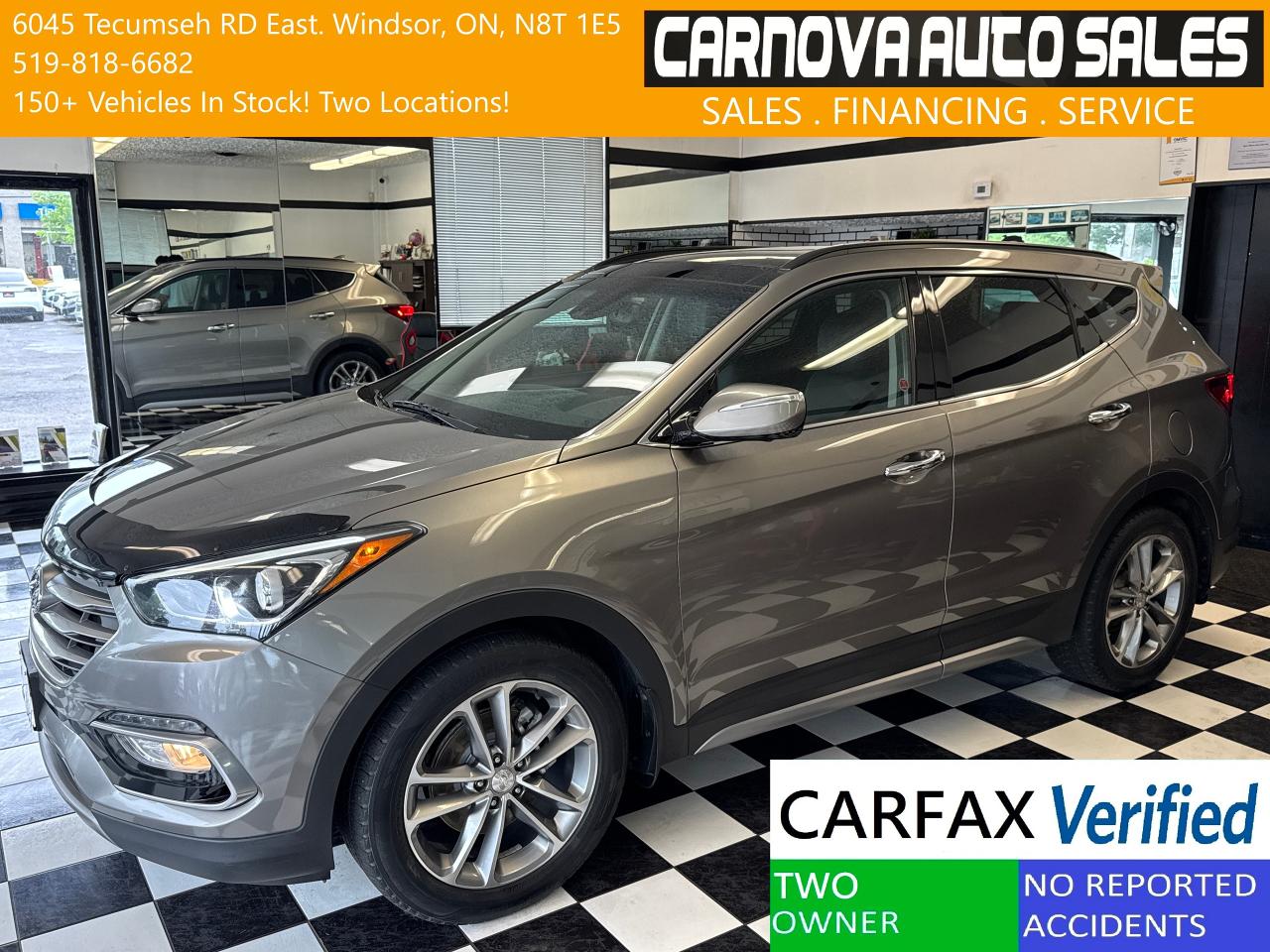 Used 2017 Hyundai Santa Fe Sport AWD 2.0T Ultimate+GPS+Adaptive Cruise+CLEAN CARFAX for sale in Windsor, ON