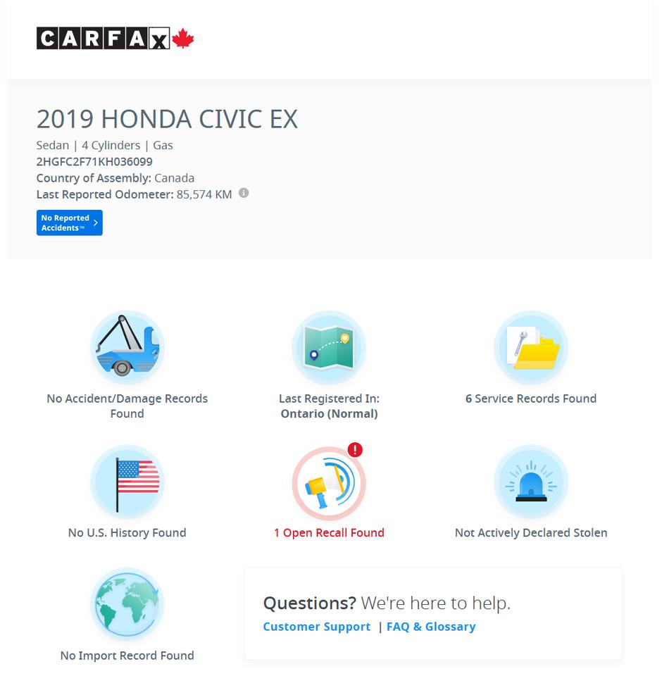 2019 Honda Civic EX+New Tires+Brakes+Adaptive Cruise+CLEAN CARFAX Photo