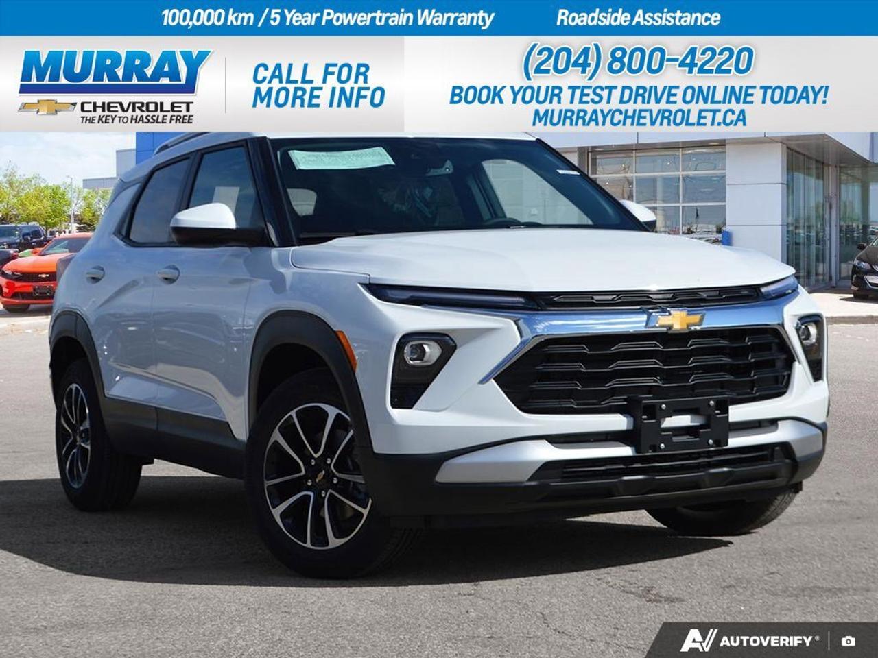*ENGINE ECOTEC 1.3L I3 TURBO DOHC SIDI WITH VARIABLE VALVE TIMING (VVT)* *CONVENIENCE PACKAGE* *ALL WHEEL DRIVE*  Step into the future with the 2026 Chevrolet Trailblazer LT in stunning Summit White, a perfect blend of style and functionality available at Murray Chevrolet Winnipeg. This sport utility vehicle boasts an impressive ECOTEC 1.3L I3 Turbo engine, delivering 155 hp and 174 lb-ft of torque, ensuring a dynamic driving experience. Paired with a smooth 9-Speed Automatic transmission, this Trailblazer offers seamless power delivery and efficiency.  The Trailblazer LT is designed with your convenience in mind, featuring a comprehensive Convenience Package that includes automatic climate control, wireless charging, and a power liftgate. Enjoy the comfort of heated front seats and a heated steering wheel as you navigate through any weather conditions with confidence, thanks to its advanced All Wheel Drive system.  Stay connected and entertained with smart device integration, Bluetooth connectivity, and a WiFi hotspot, while safety is prioritized with features like blind spot monitoring, lane departure warning, and front collision mitigation. The Trailblazer ensures peace of mind on every journey.  Visit us in Winnipeg today to discover how the 2026 Chevrolet Trailblazer LT can elevate your driving experience. This new model is ready to take on the road with agility and style.  Dealer Permit #1740